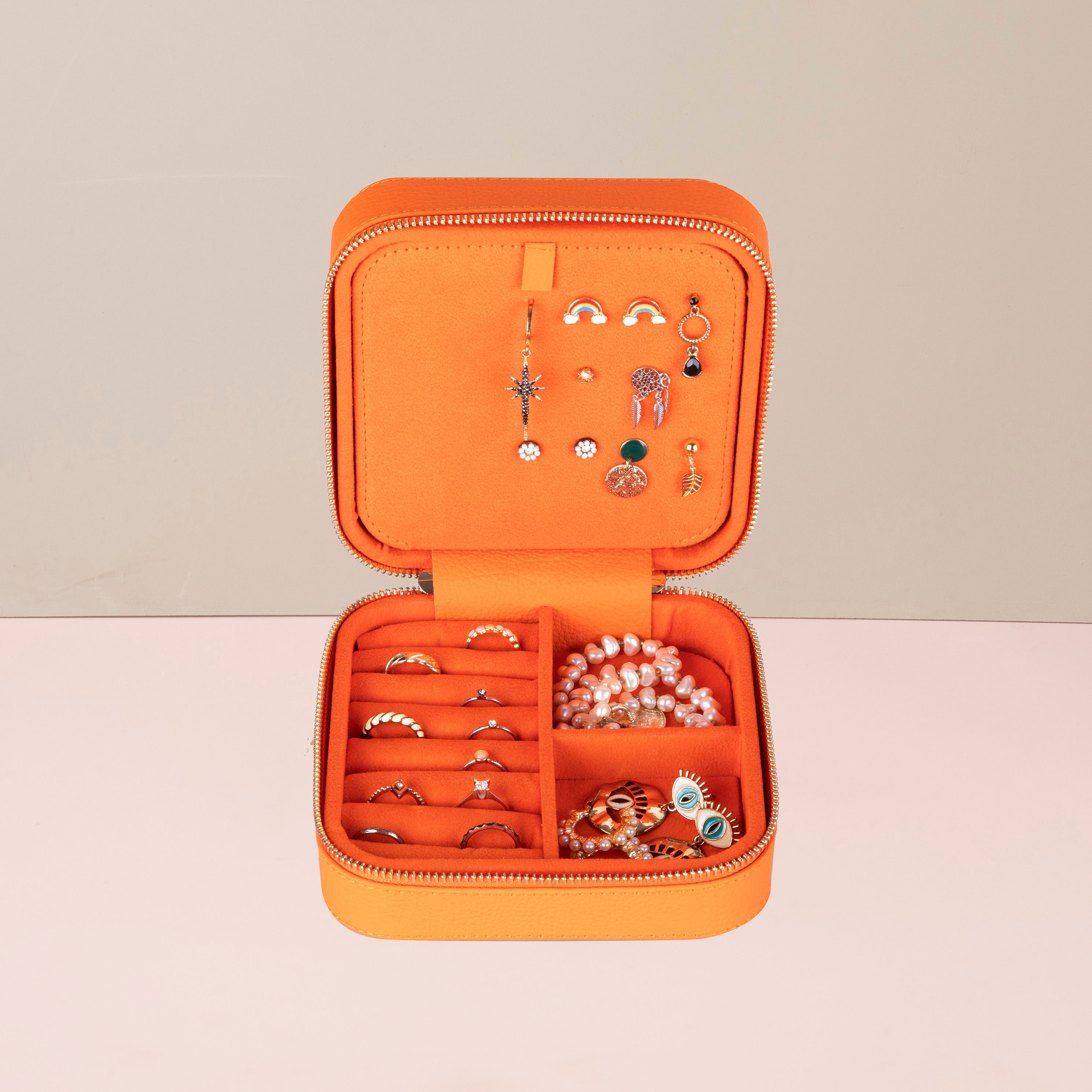 Luxury Travel Jewelry Box – Orange - Palermo
