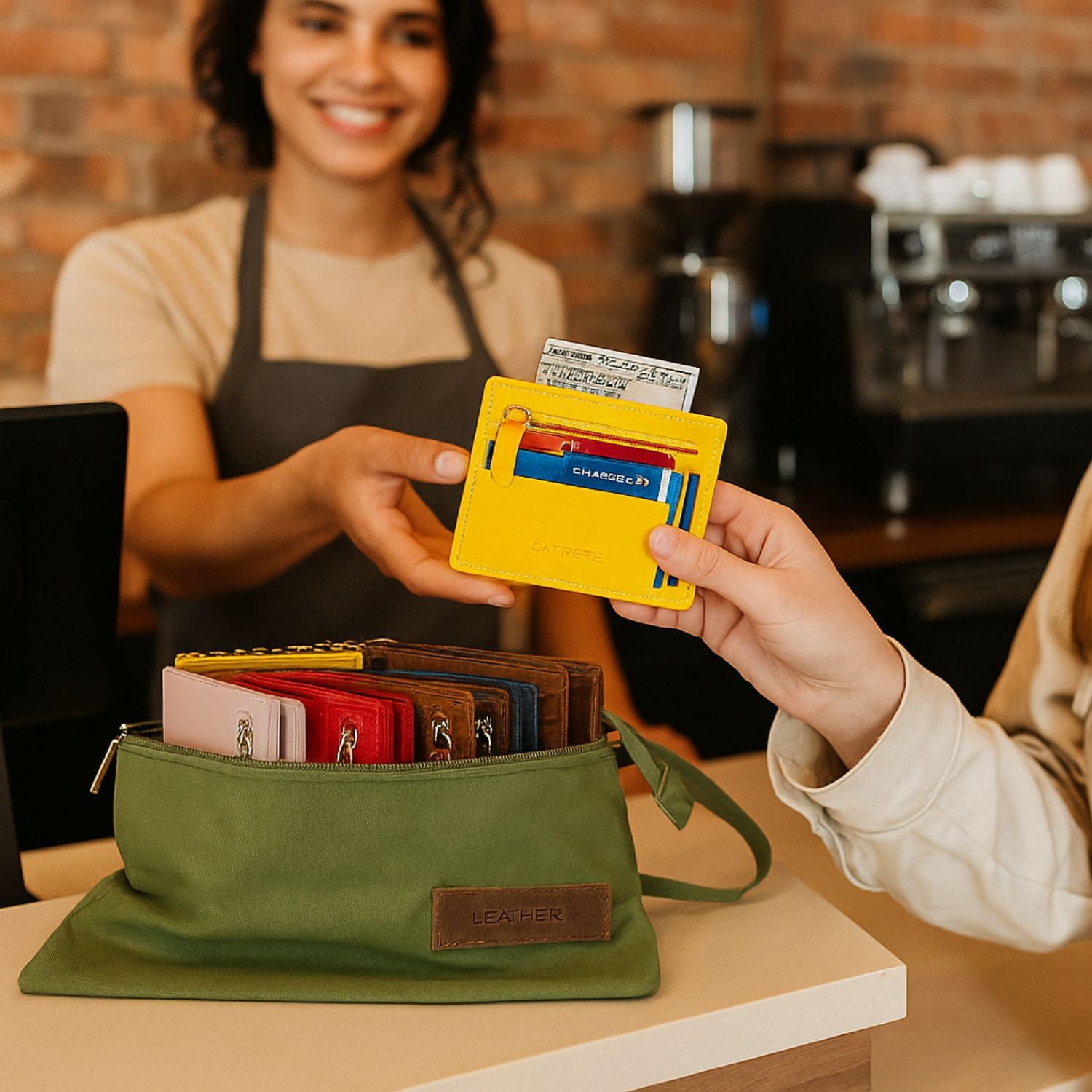 Zippered Genuine Leather Card Holder – Gift Box Edition (Ten Colors) -Concord
