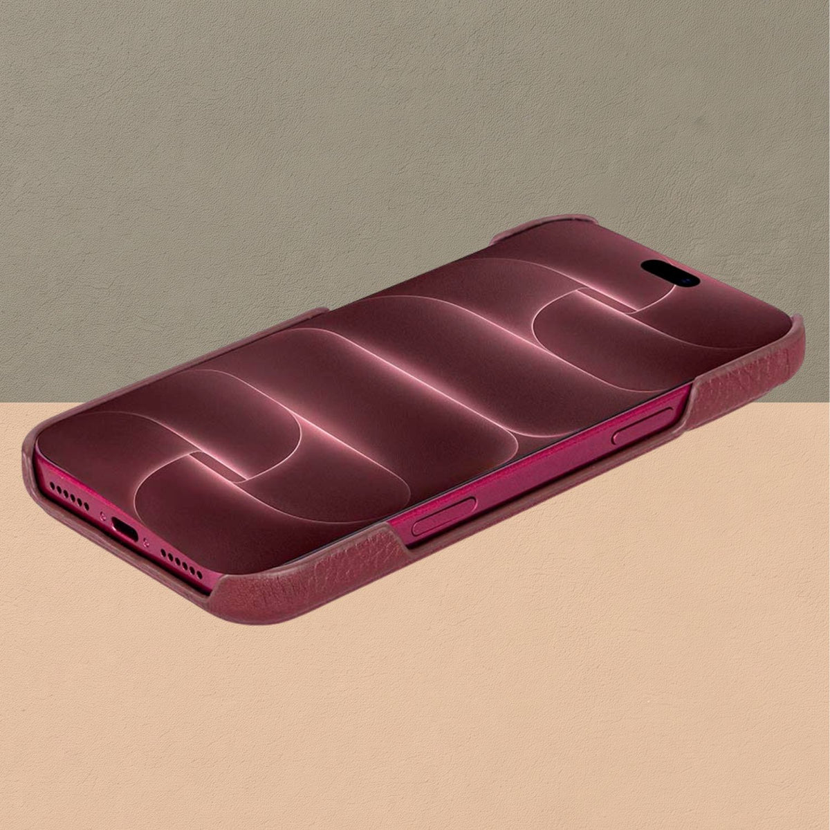 Charleston Burgundy Pebbled Leather MagSafe Case for iPhone 18 Pro