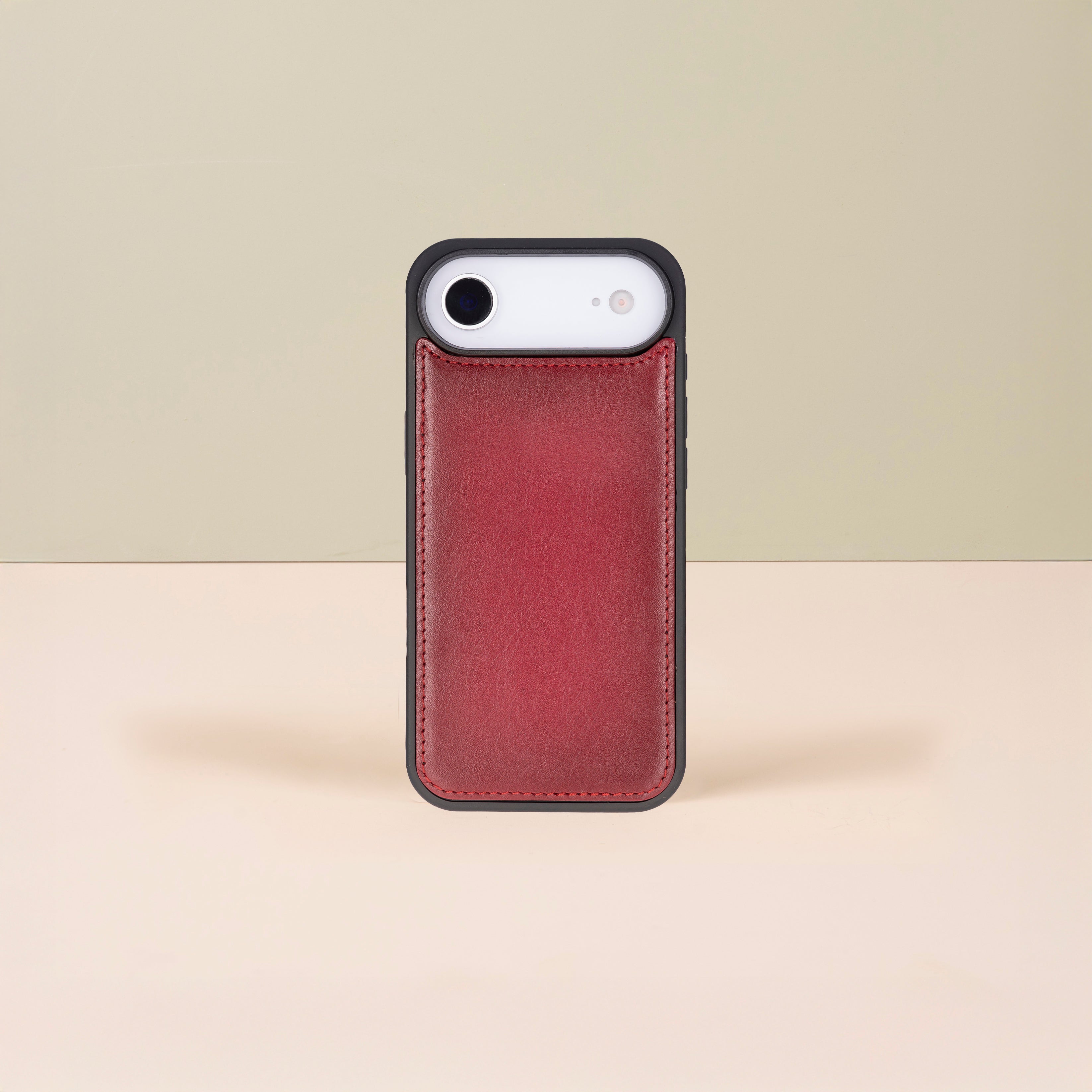 Premium Leather iPhone Air Wallet Case – Red - Austin