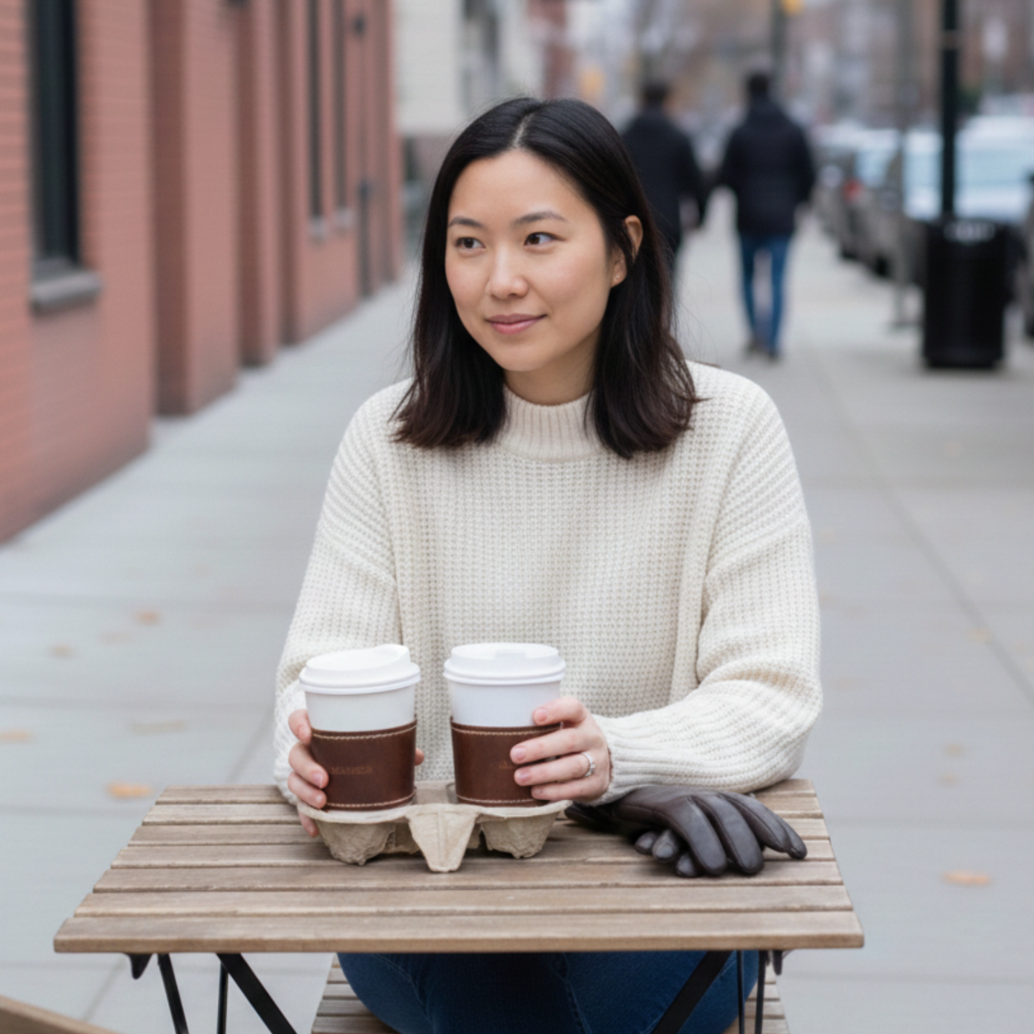 Savannah Leather Coffee Cup Sleeve Set (Pair)
