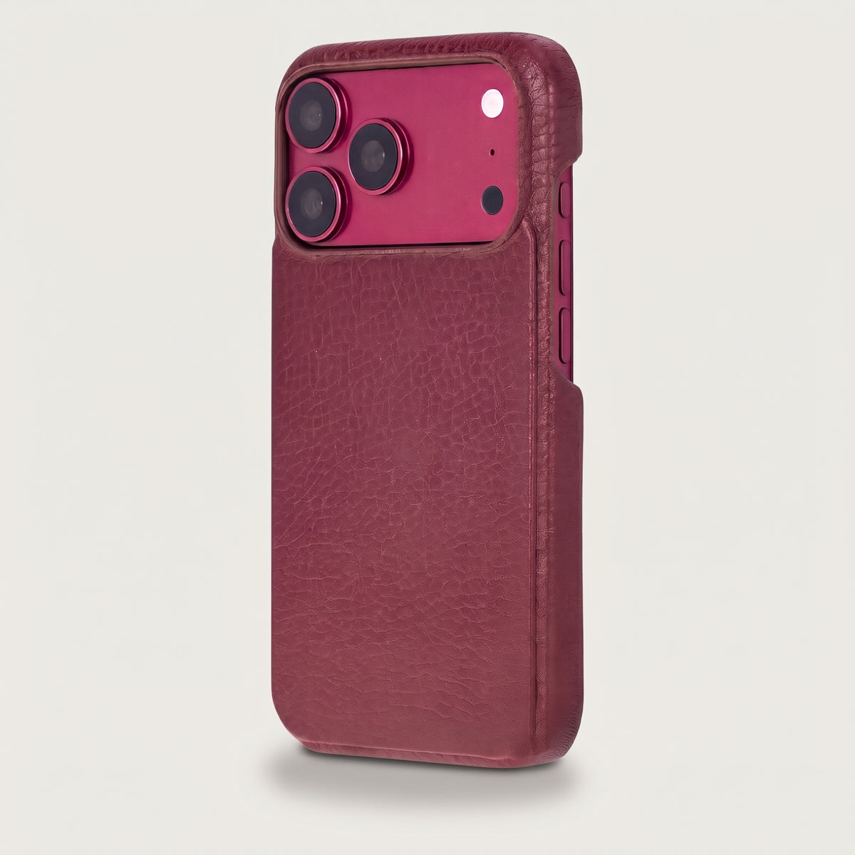 Charleston Burgundy Pebbled Leather MagSafe Case for iPhone 18 Pro