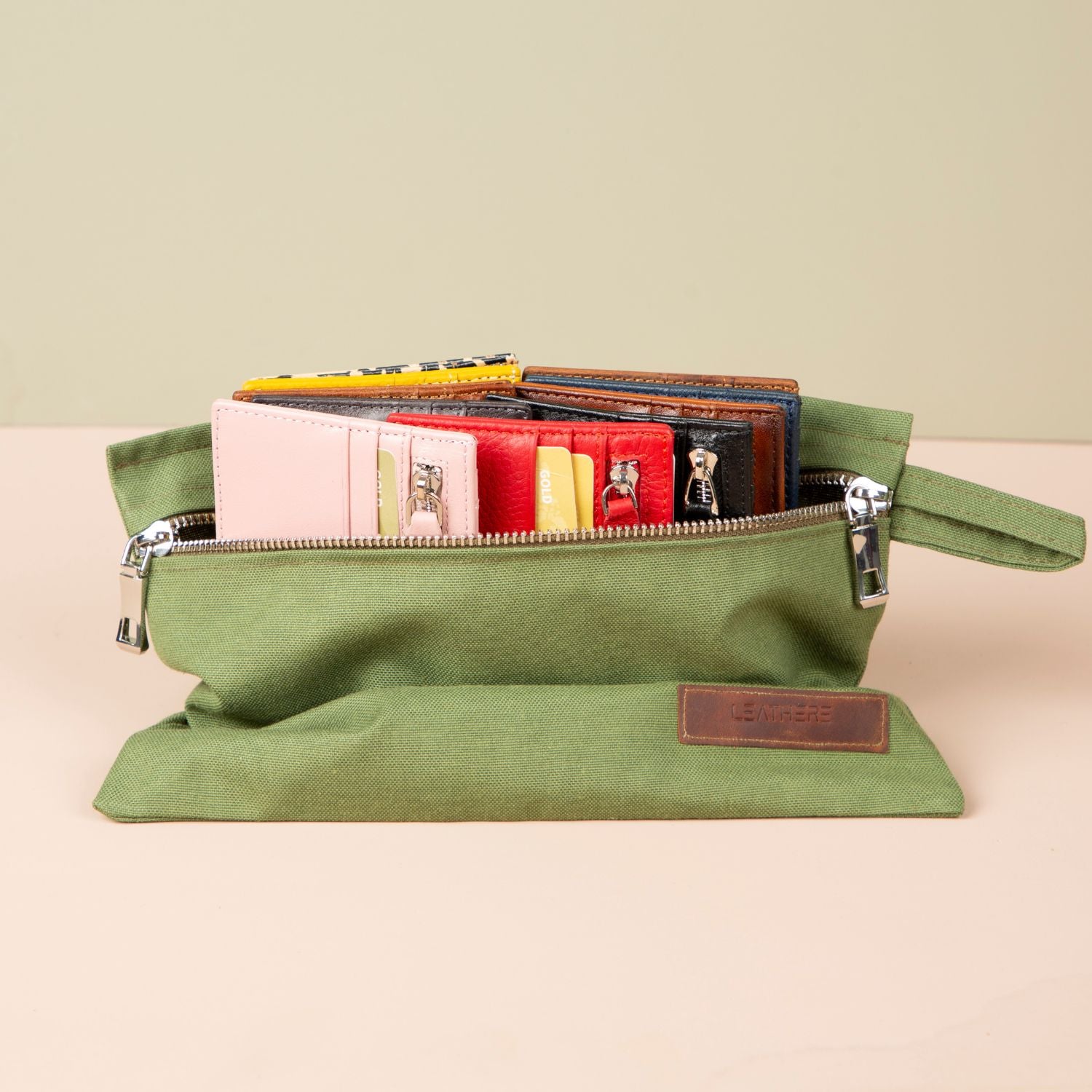 Zippered Genuine Leather Card Holder – Gift Box Edition (Ten Colors) -Concord