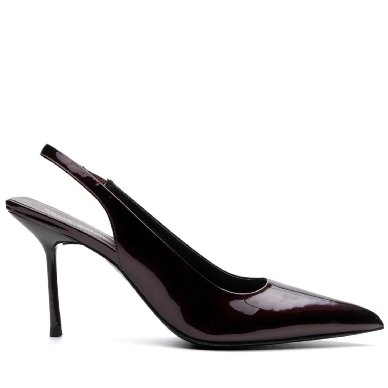 Burgundy Patent Leather Pointed Toe Slingback Heels - Burgundy - Laredo