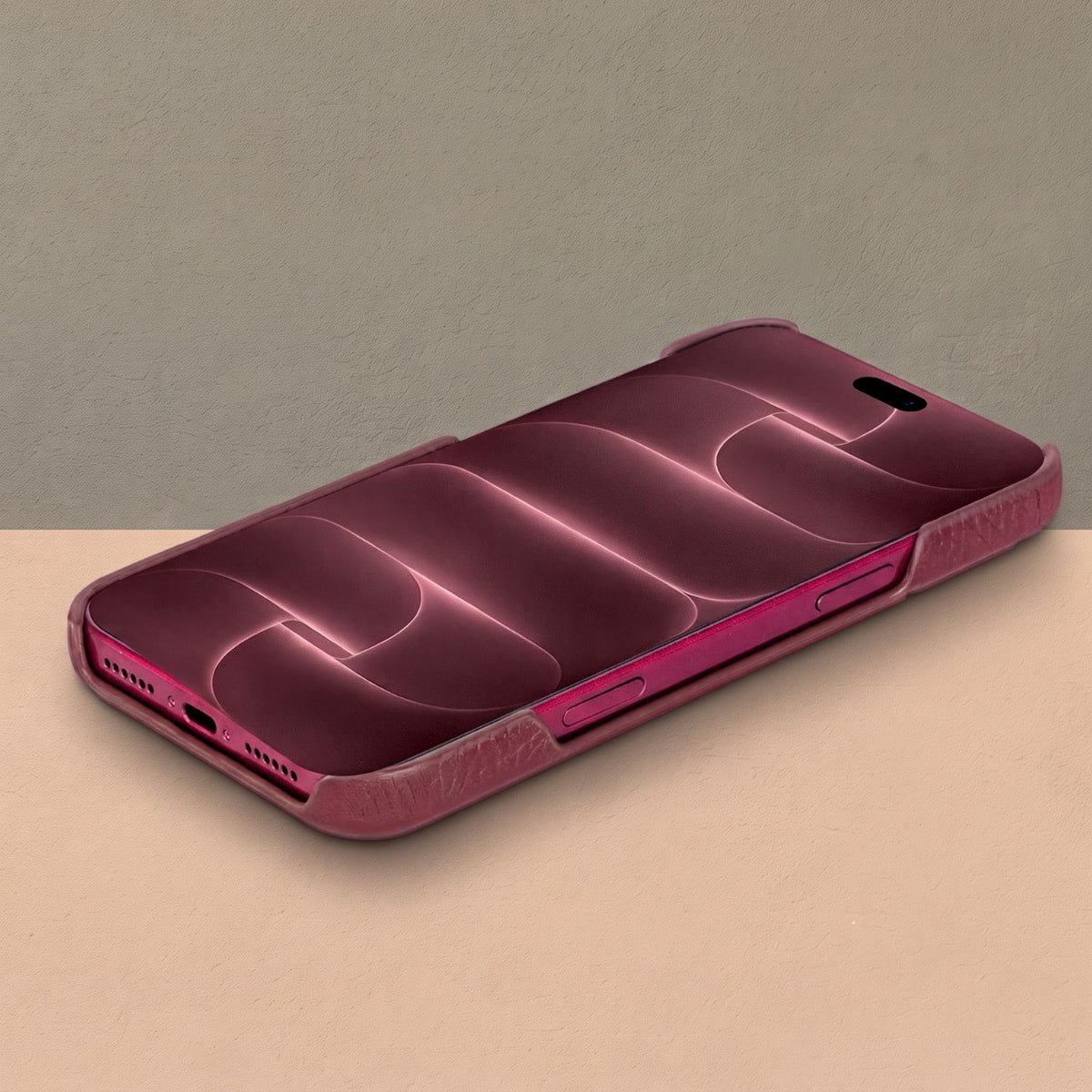 Charleston Burgundy Pebbled Leather MagSafe Case for iPhone 18 Pro