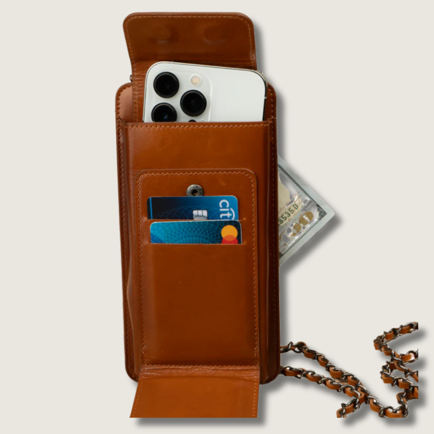 Leathere Leather Crossbody Bag Phone Women Wallet - Brown Leathere Leather Crossbody Bag Phone Women Wallet - Brown