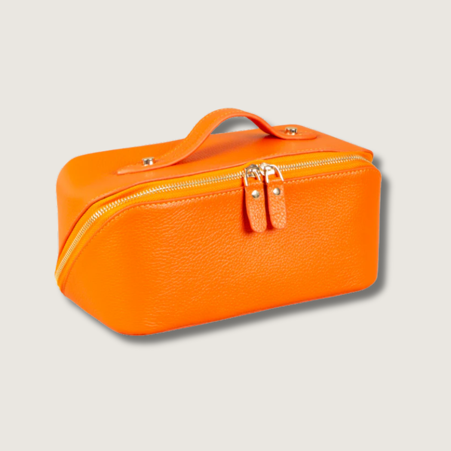Luxury Leather Travel Vanity Case – Elegant & Spacious-mandarin - San Jose