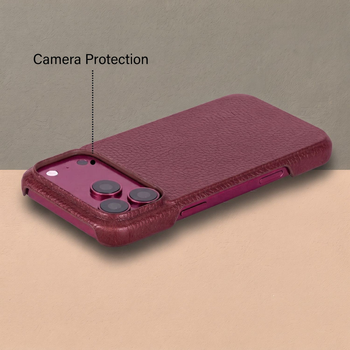 Charleston Burgundy Pebbled Leather MagSafe Case for iPhone 18 Pro