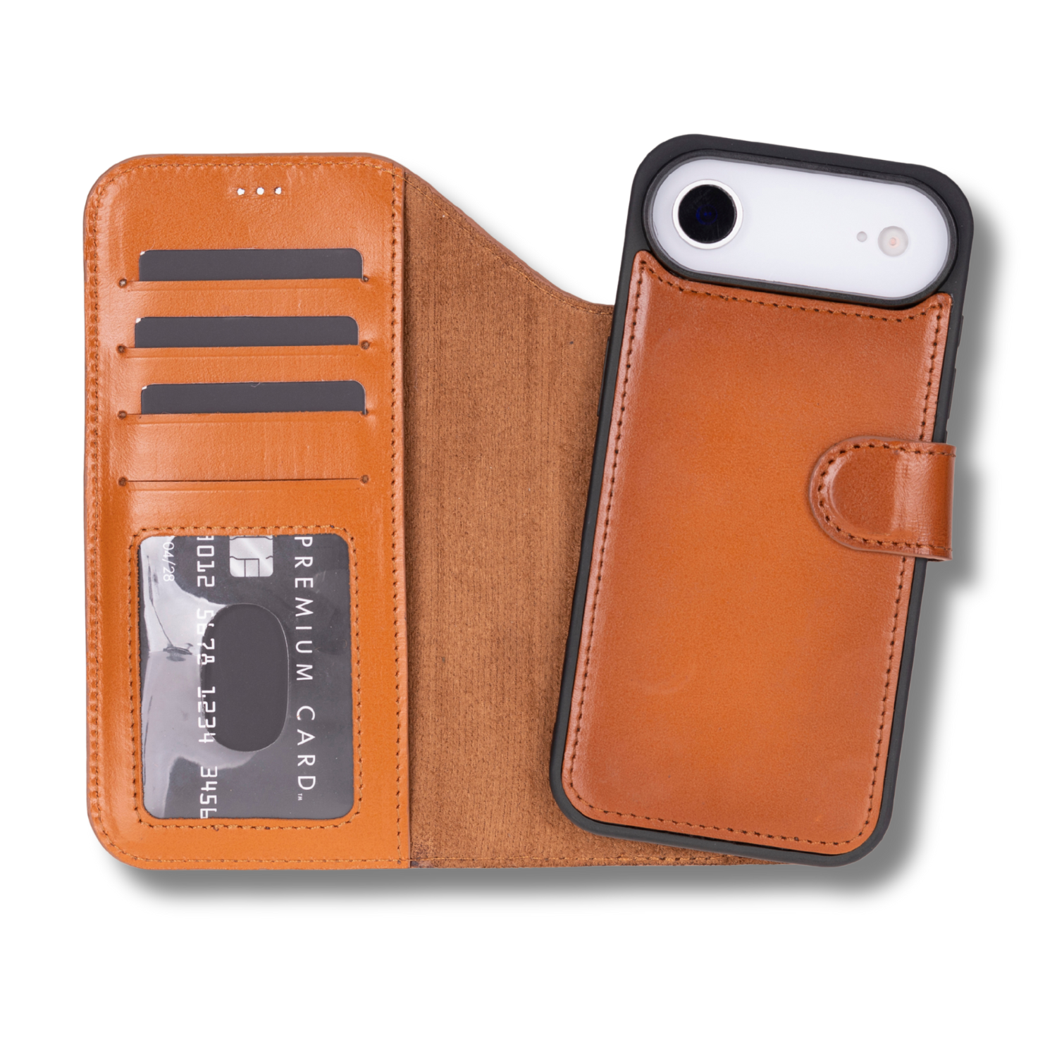 Premium Leather iPhone Air Wallet Case – Rustic Brown - Austin