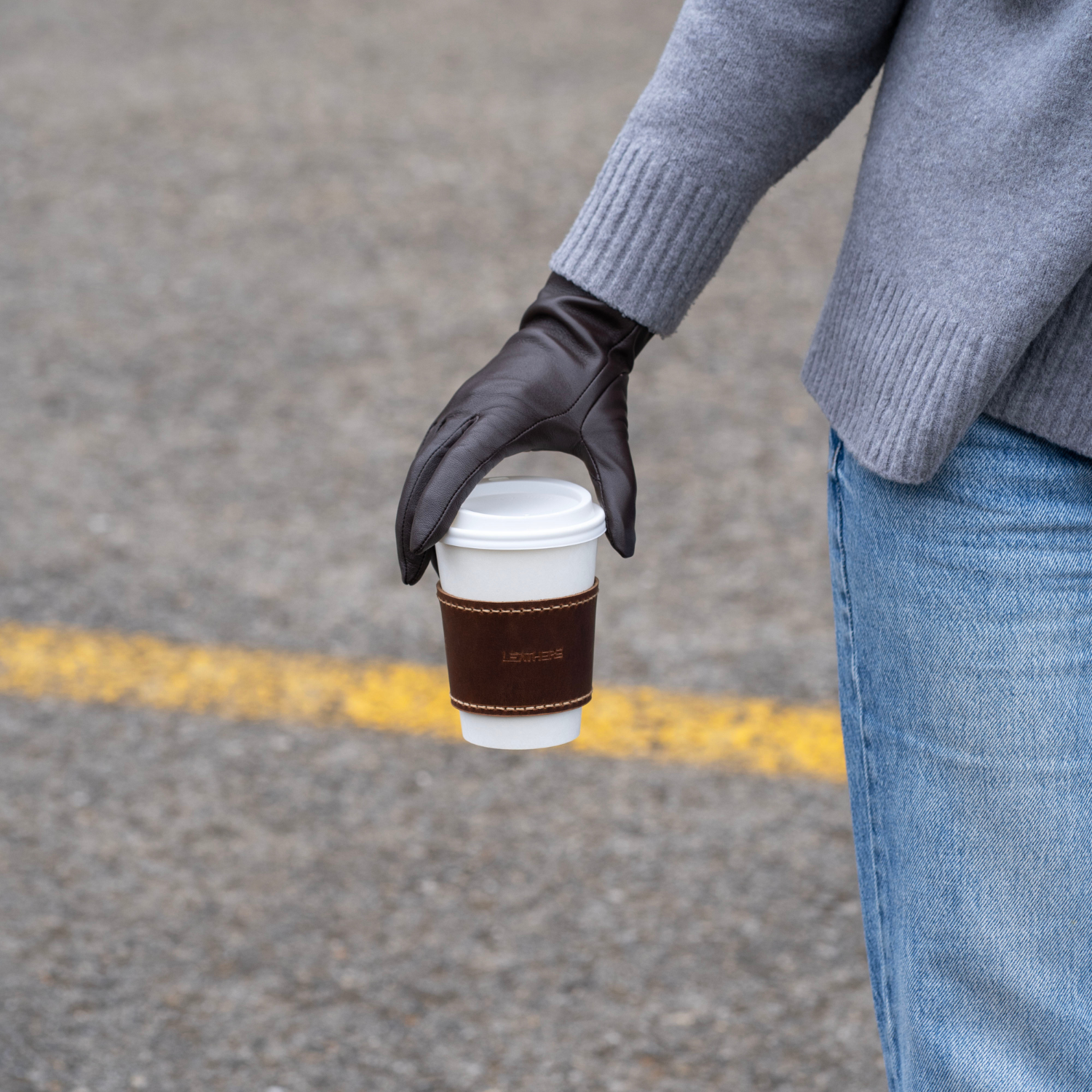 Savannah Leather Coffee Cup Sleeve Set (Pair)