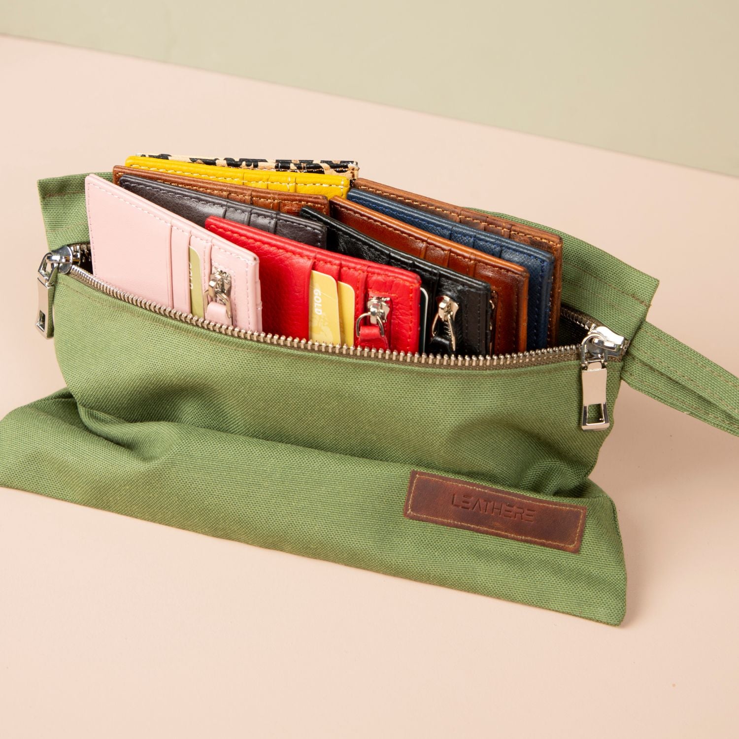 Zippered Genuine Leather Card Holder – Gift Box Edition (Ten Colors) -Concord
