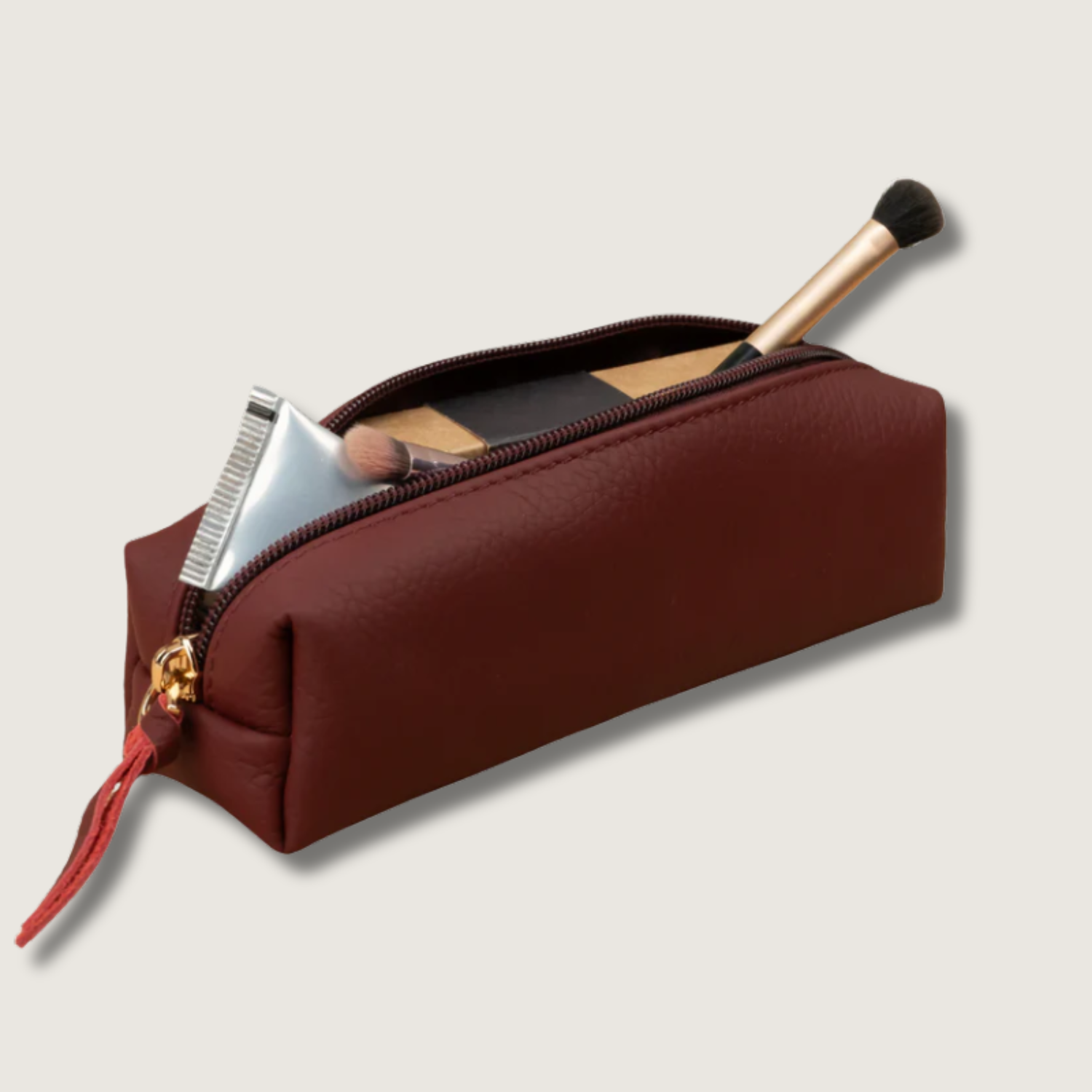 burgundy travel makeup bag Luxe Quilted Make-Up & Toiletry Set (Burgundy) business trips Elegant Leather Makeup Bag -