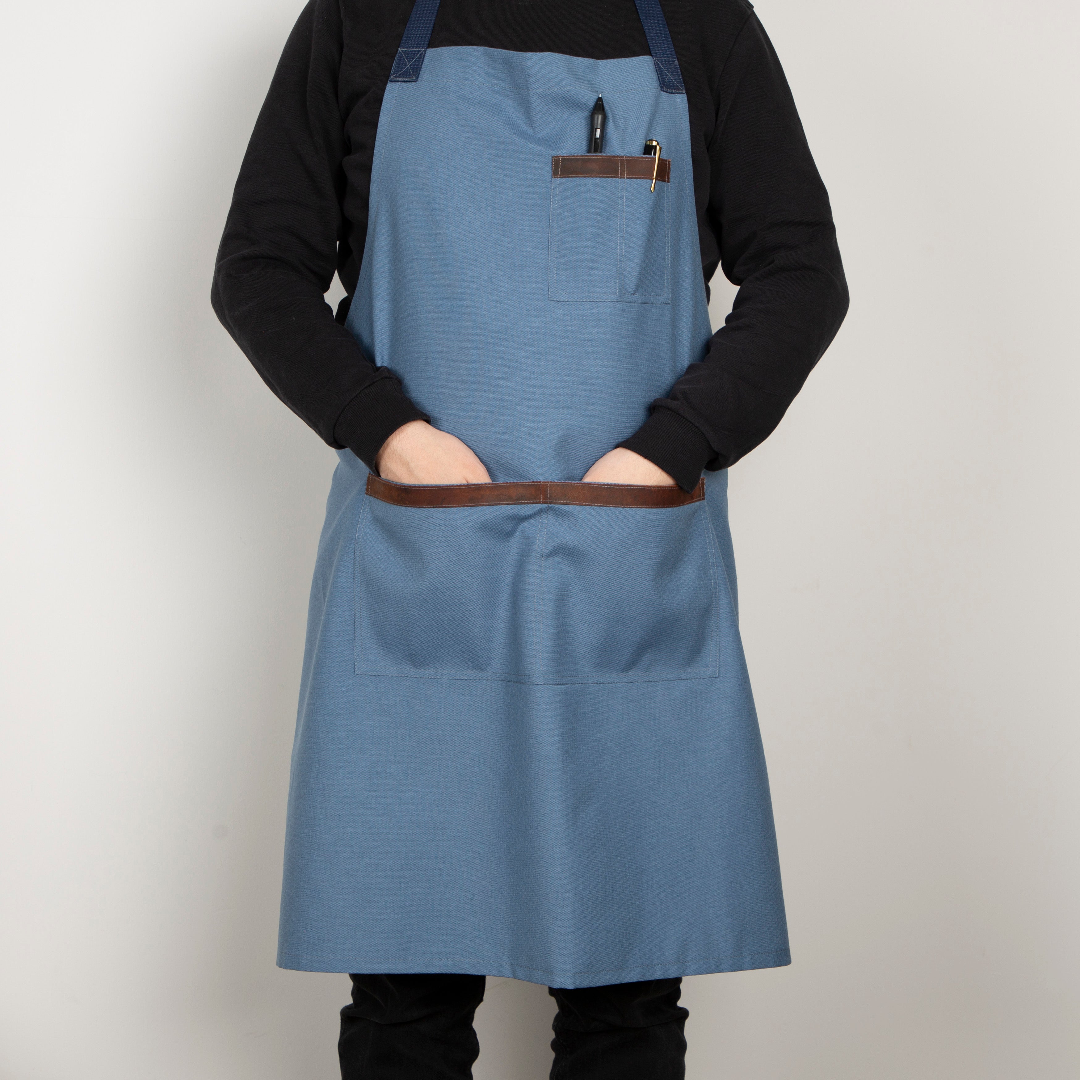 Durable Canvas Work Apron - Steel Blue - Provence
