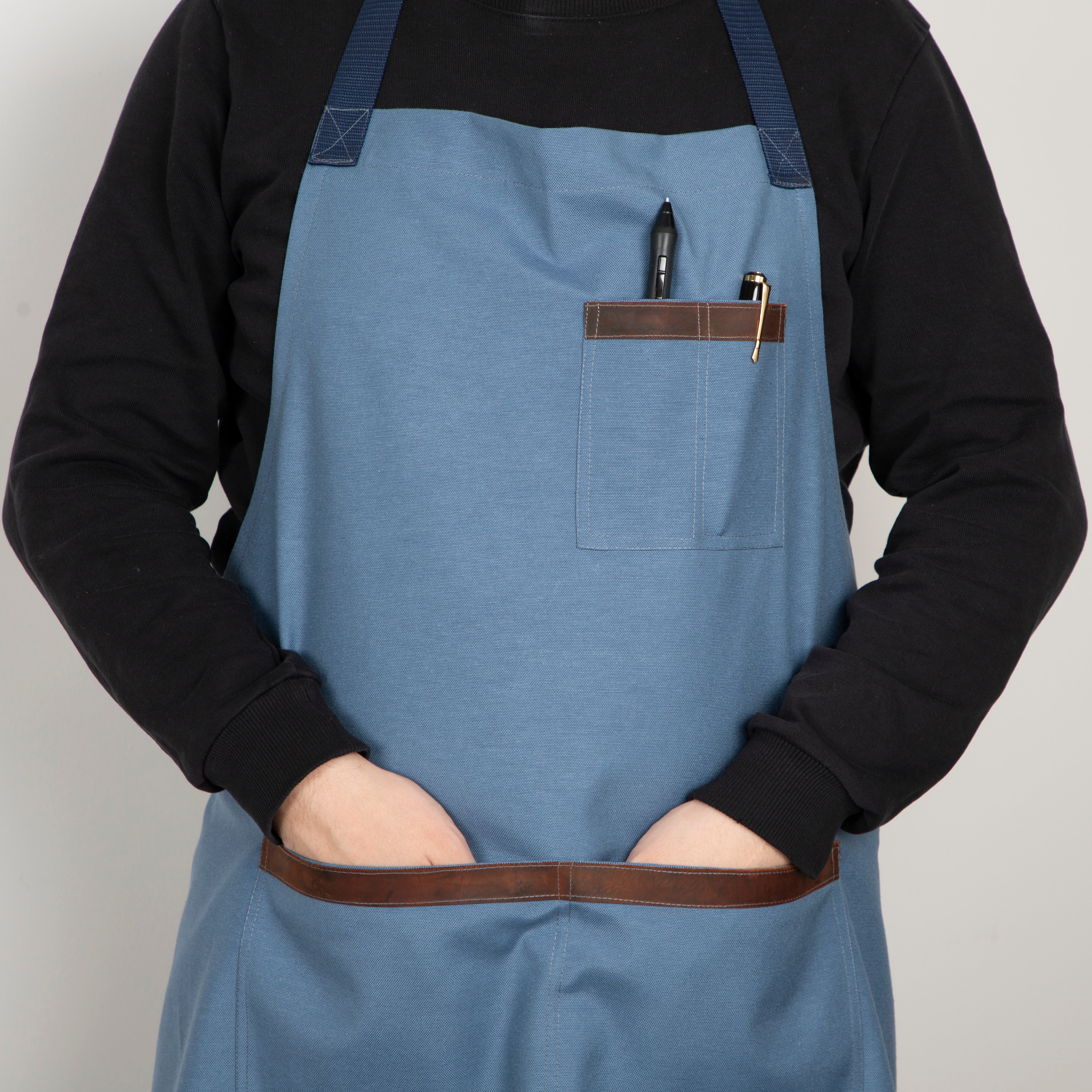 Durable Canvas Work Apron - Steel Blue - Provence