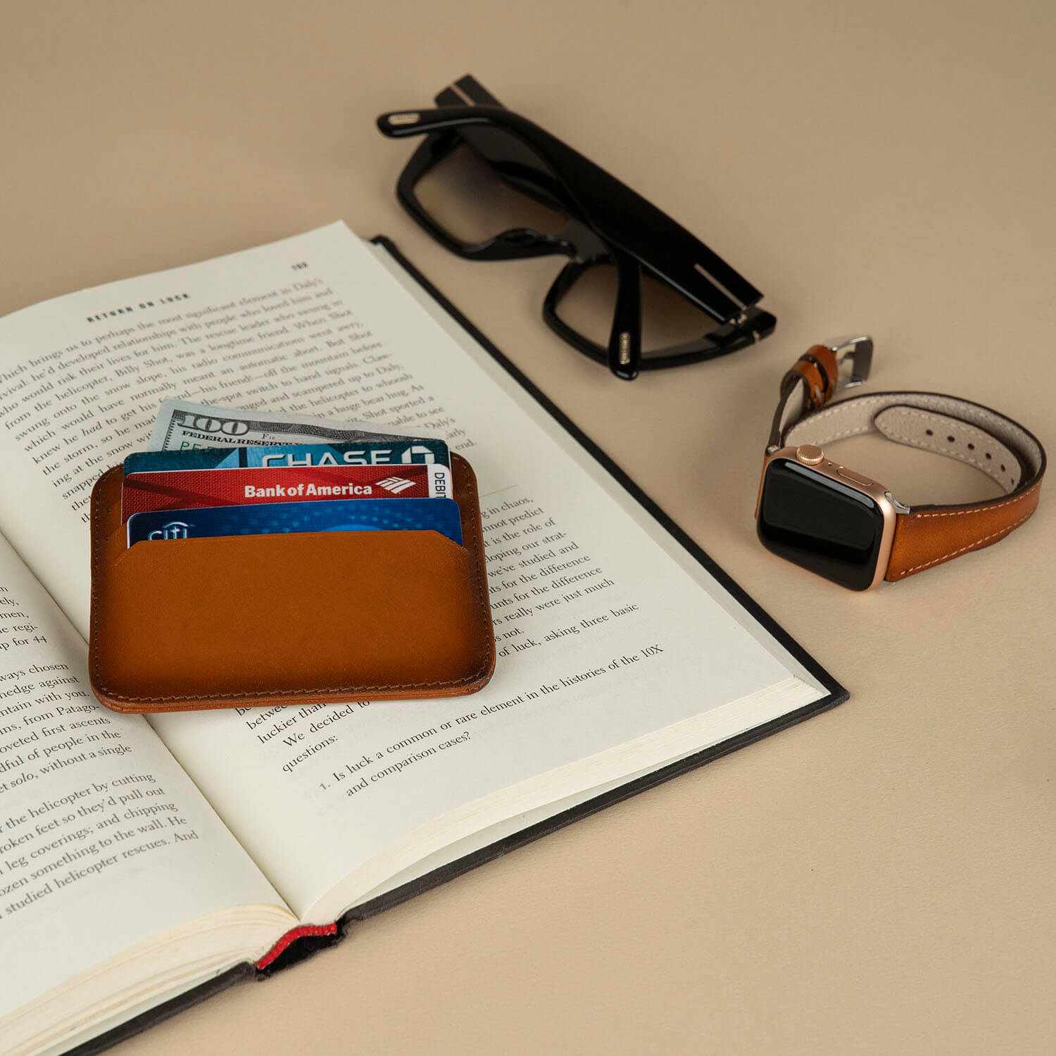 Fine Leather Card Holder - Rustic Brown - Bellevue