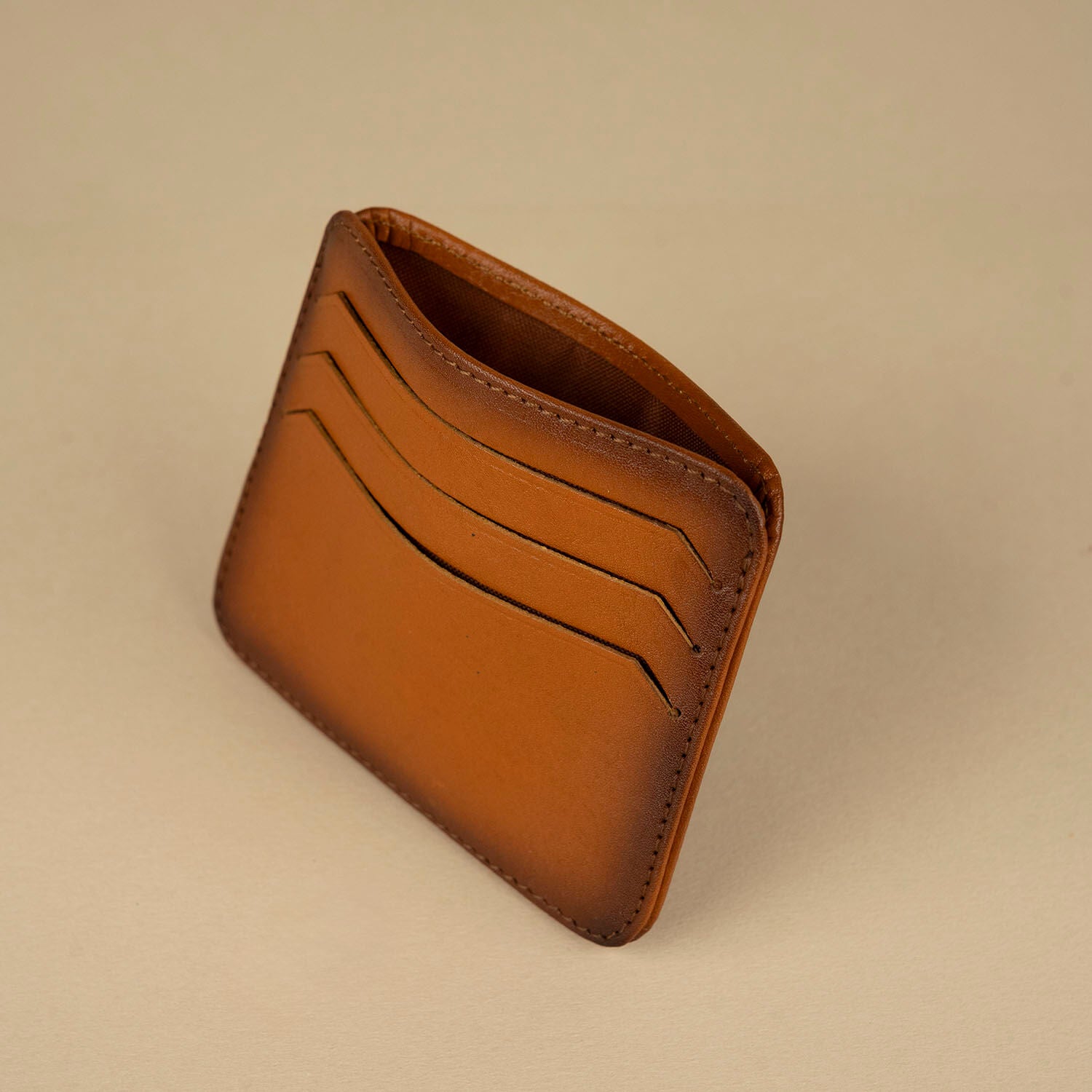 Fine Leather Card Holder - Rustic Brown - Bellevue