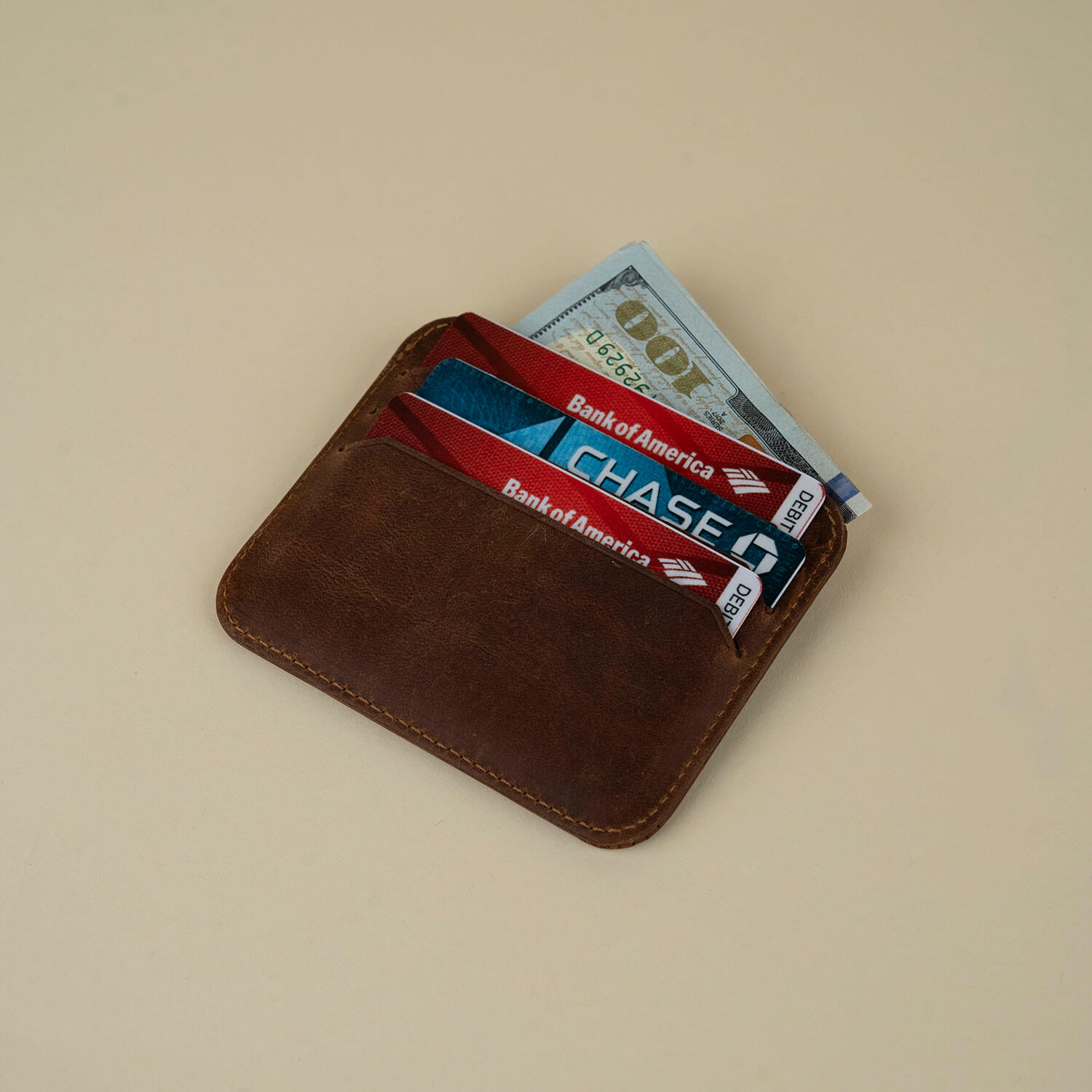 Fine Leather Card Holder - Dark Brown - Bellevue