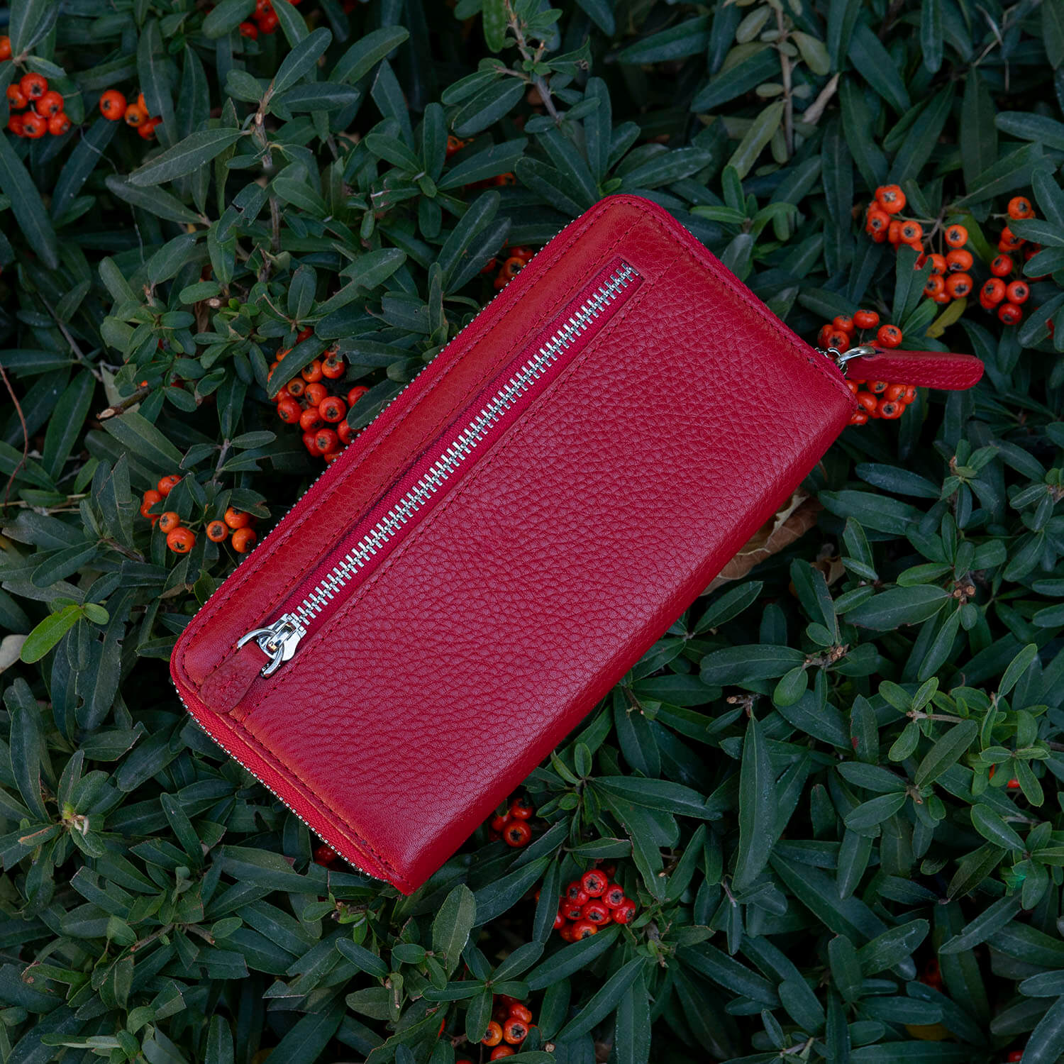 Premium Multi-Card Leather Wallet - Red - Surprise