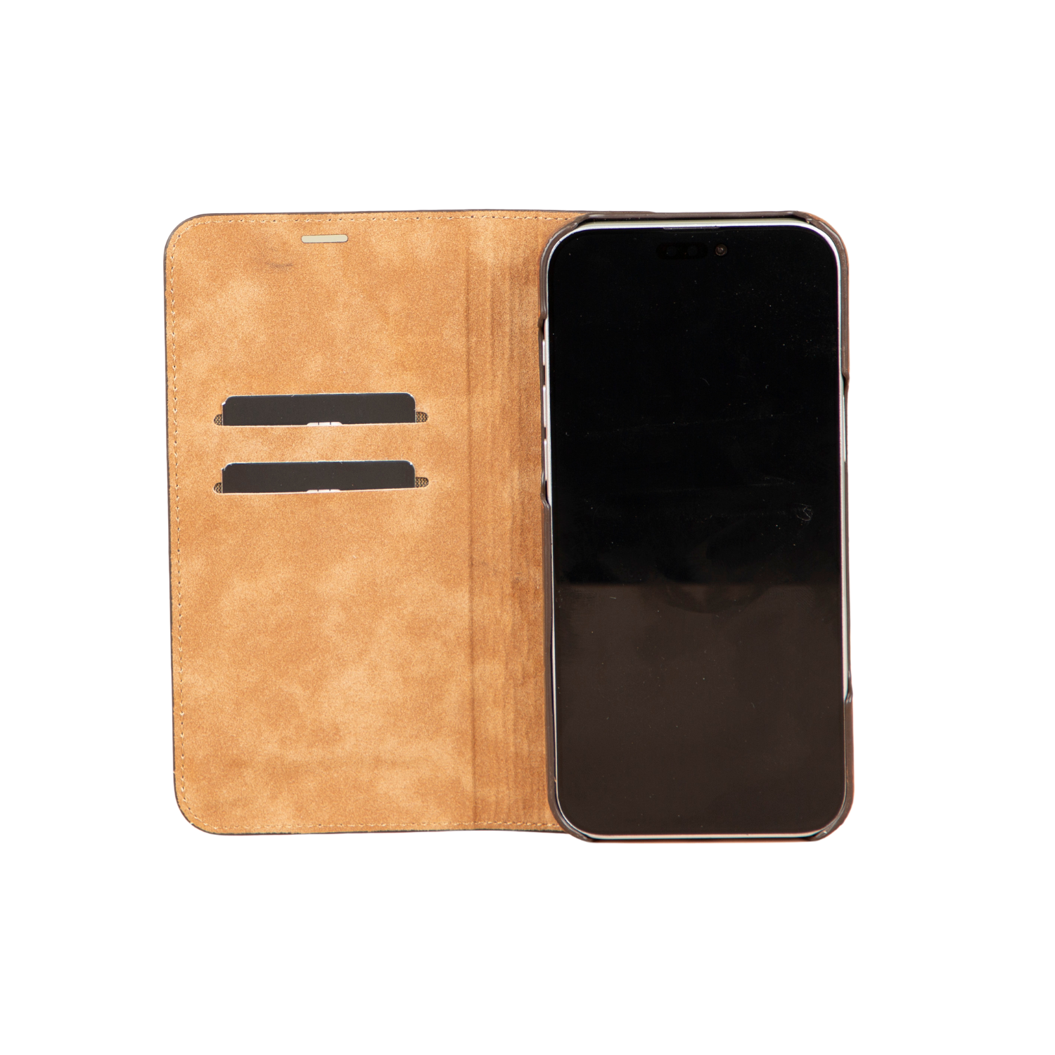 iPhone 16 Series Leather Wallet Case - Dark Brown - Seoul