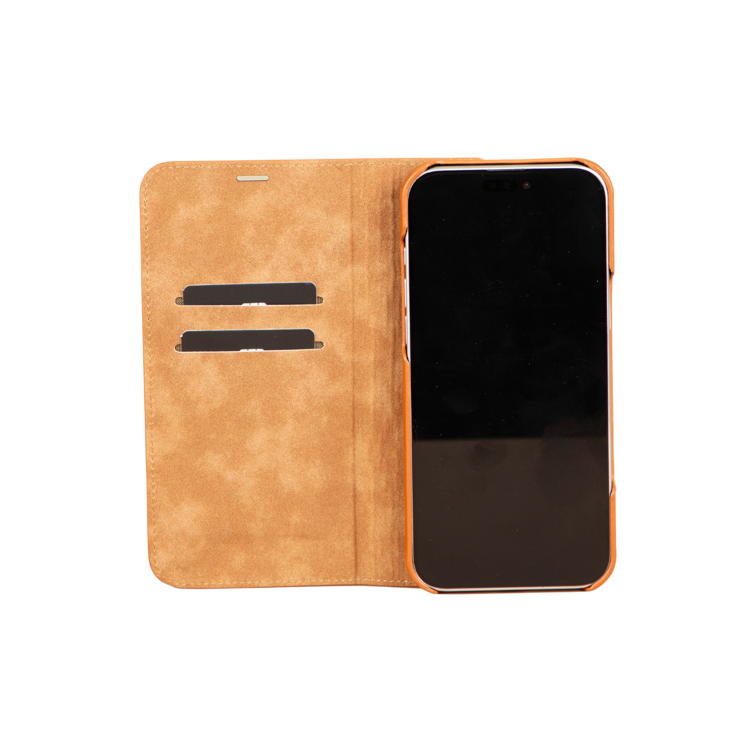 iPhone 16 Series Leather Wallet Case - Orange Brown - Seoul