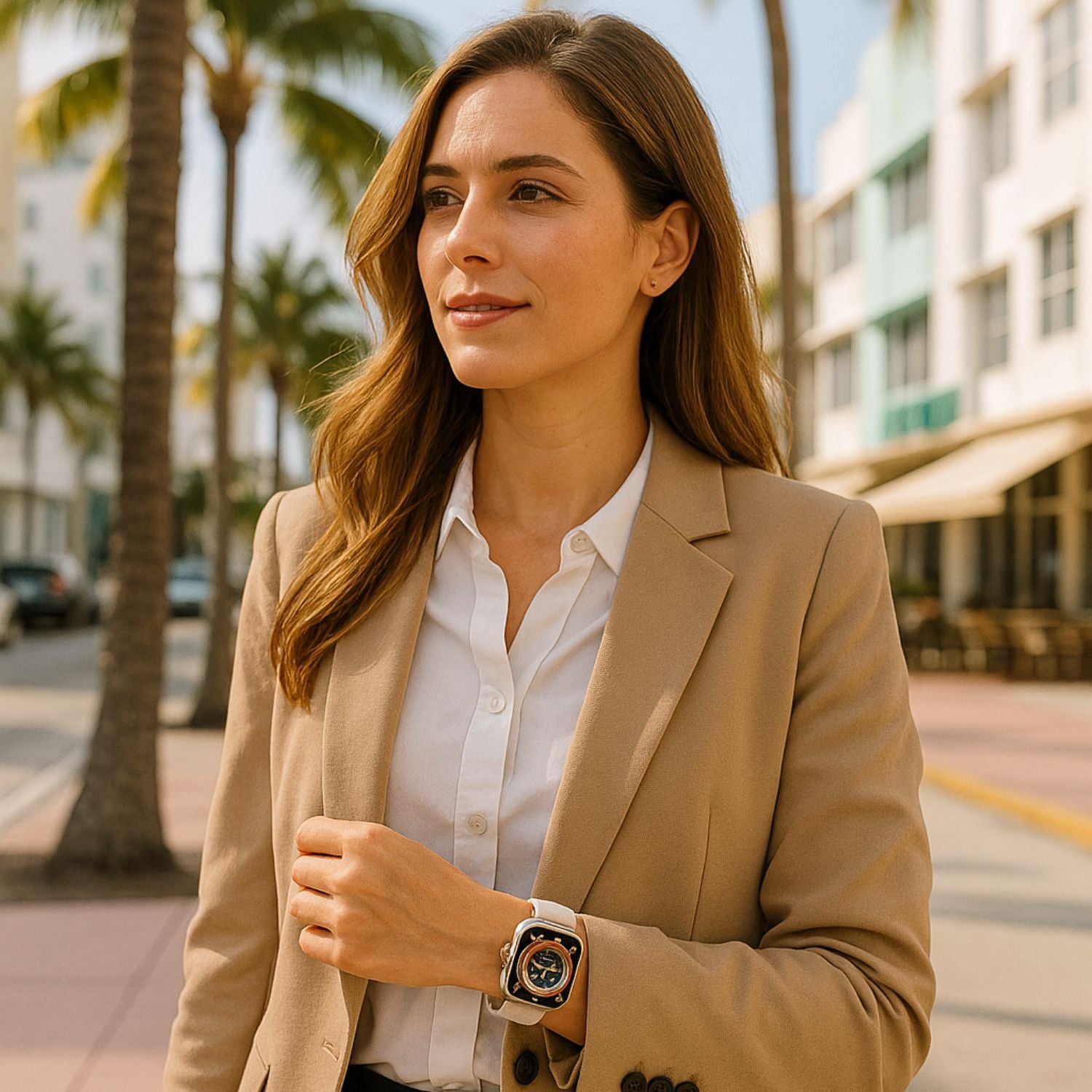 Apple Watch Cream Leather Strap - Boston