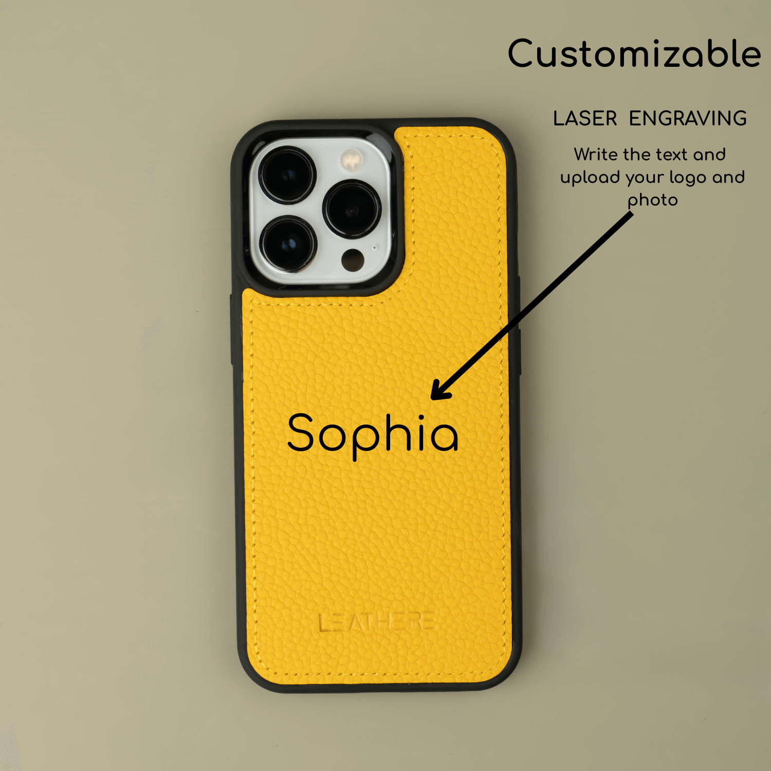 iPhone 16 Series Yellow Leather Case - Austin