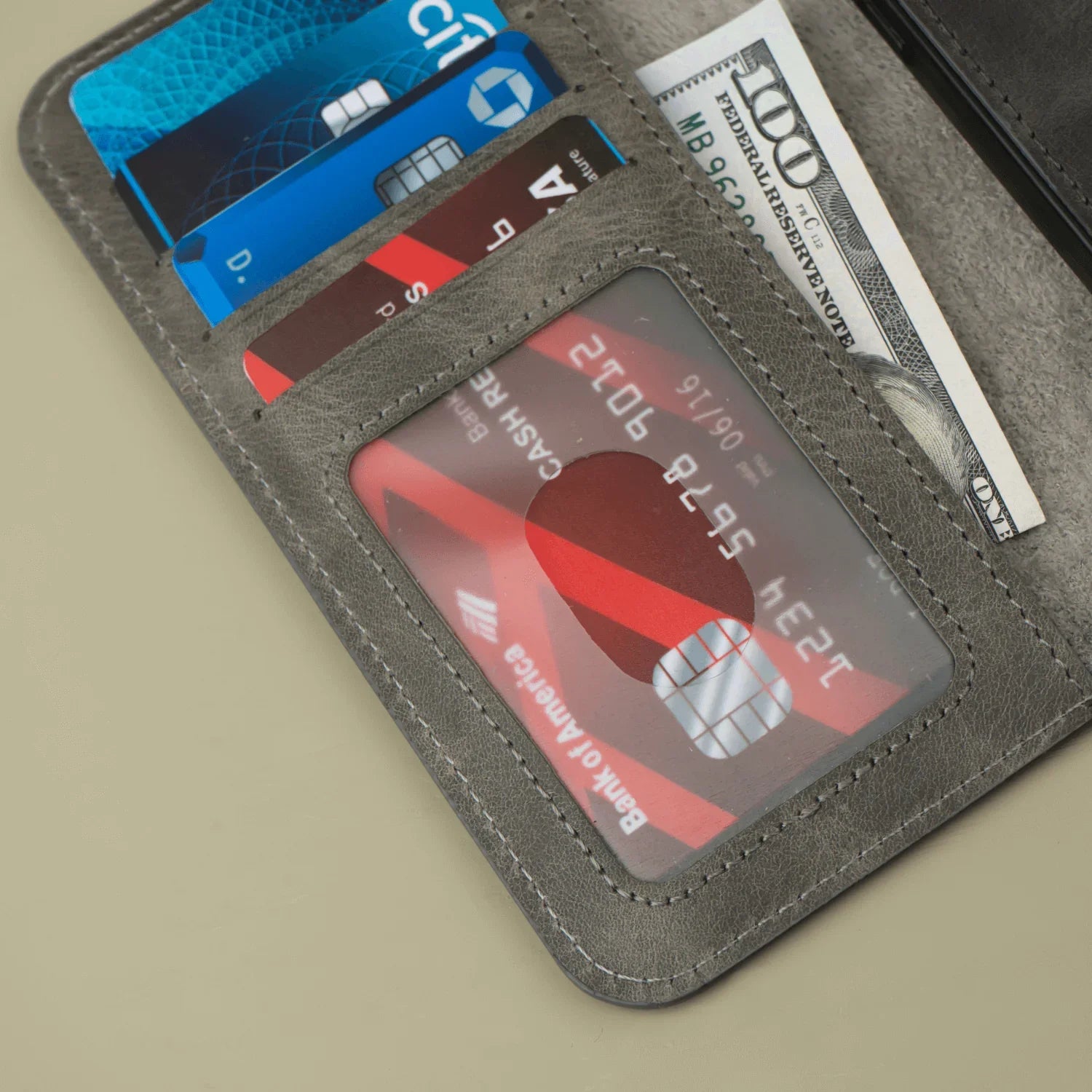 Grey Leather iPhone 16 Series Wallet Case - LEATHERE