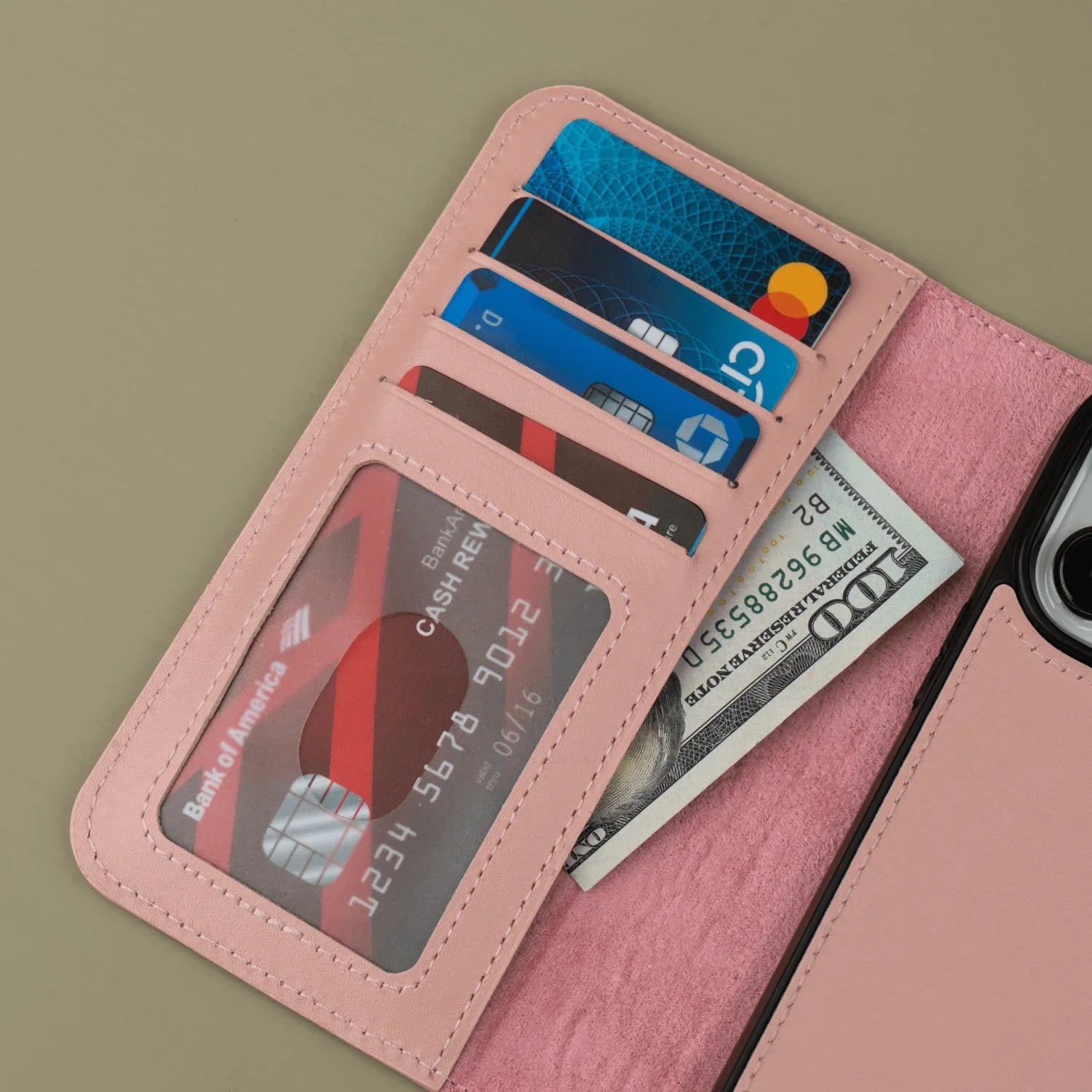 Pink Leather iPhone 16 Series Wallet Case - LEATHERE