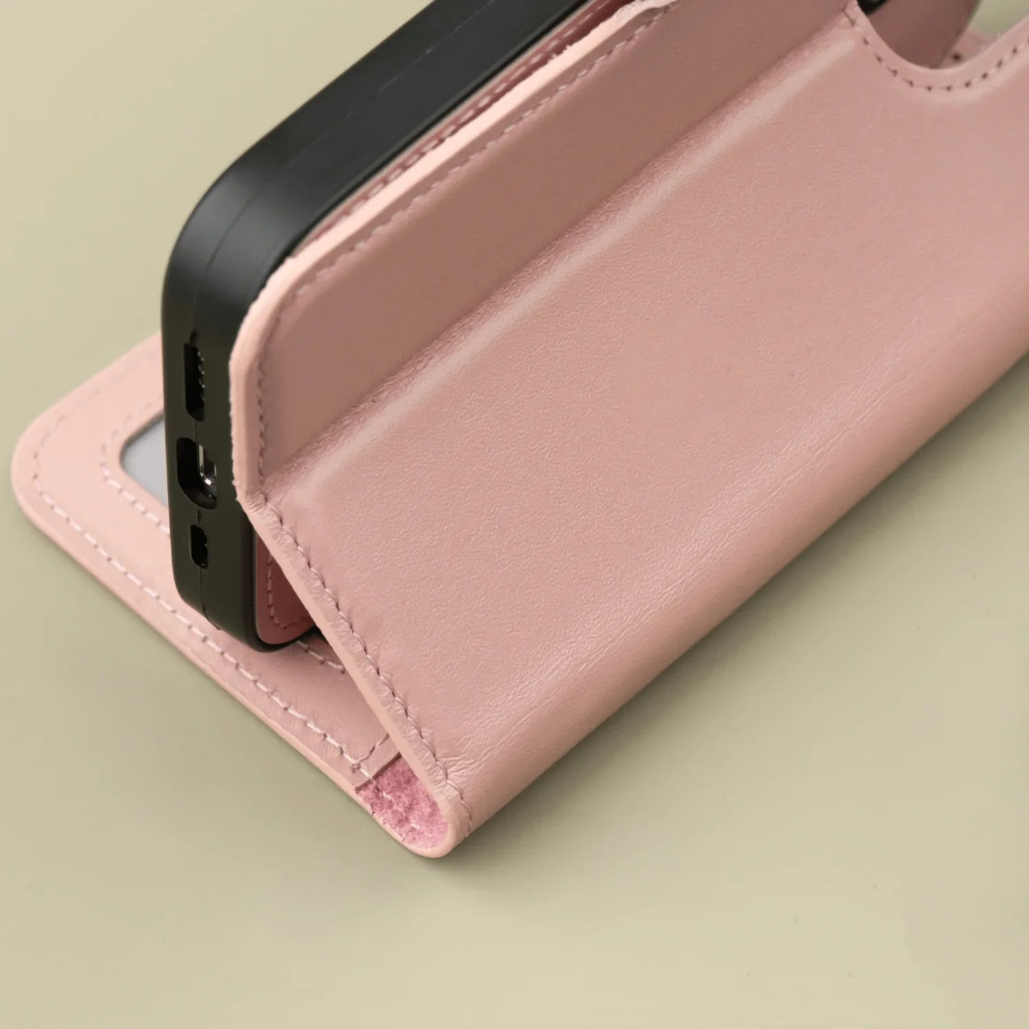 Pink Leather iPhone 16 Series Wallet Case - LEATHERE