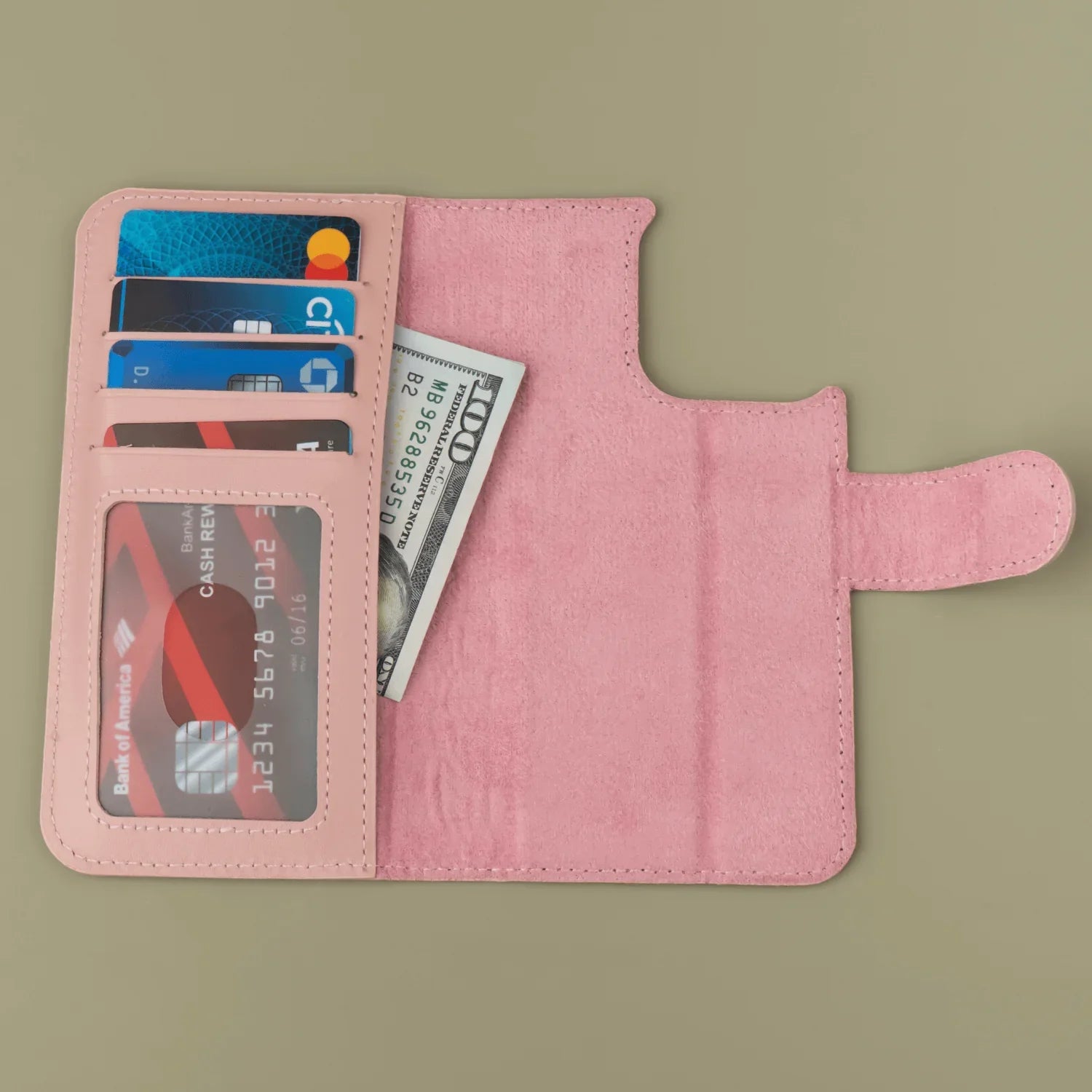 Pink Leather iPhone 16 Series Wallet Case - LEATHERE