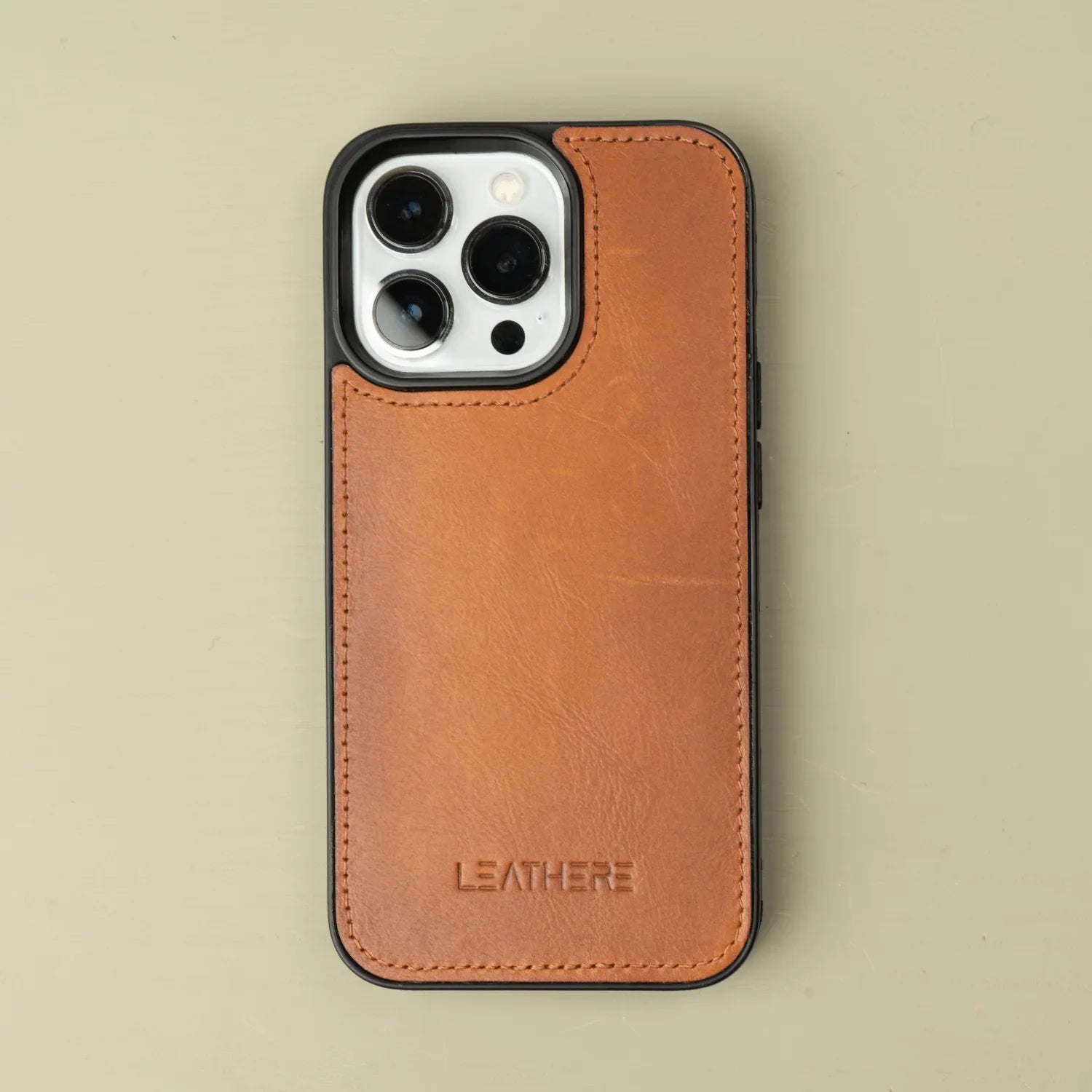 iPhone 16 Series Rustic Brown Leather Wallet Case - New York