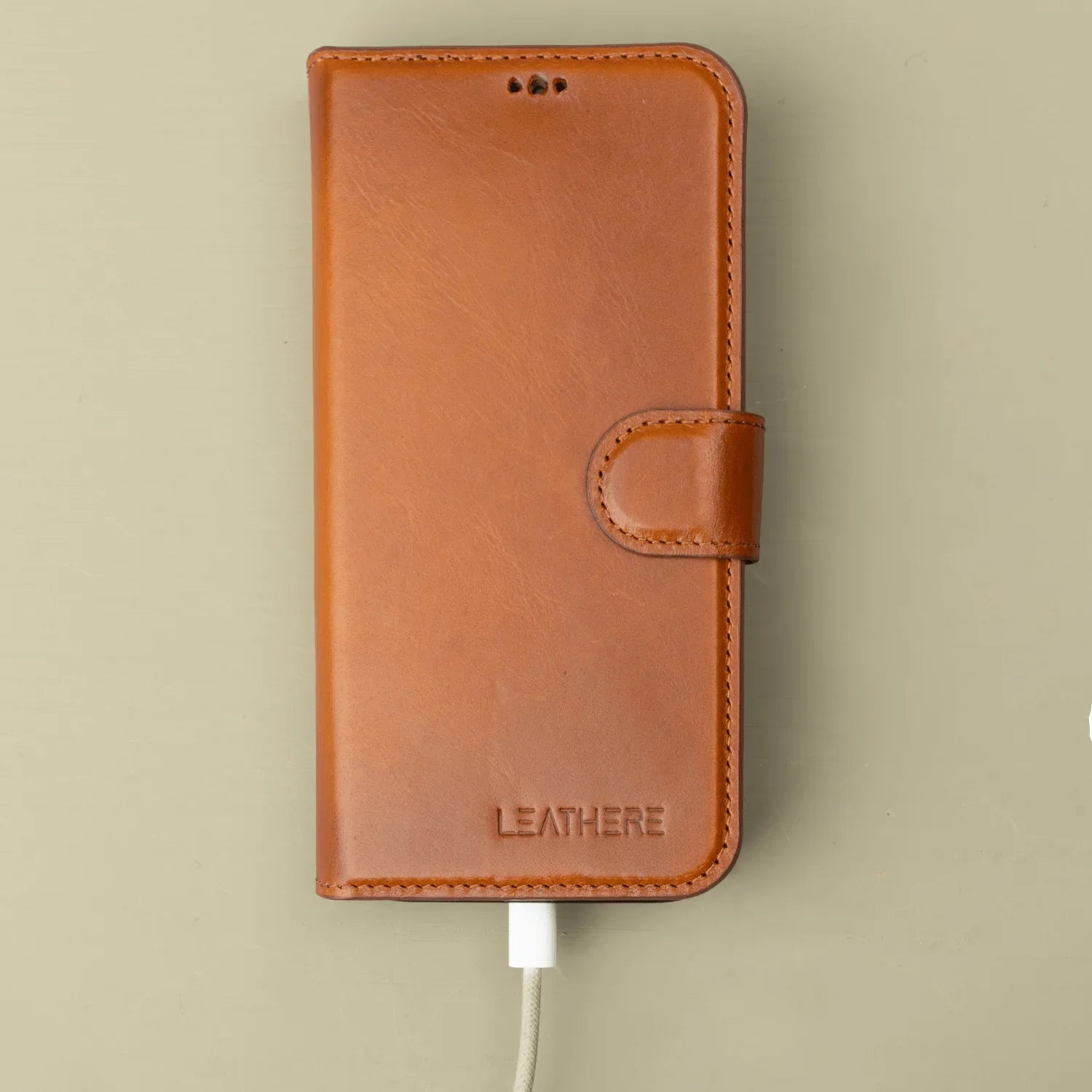 iPhone 16 Series Rustic Brown Leather Wallet Case - New York