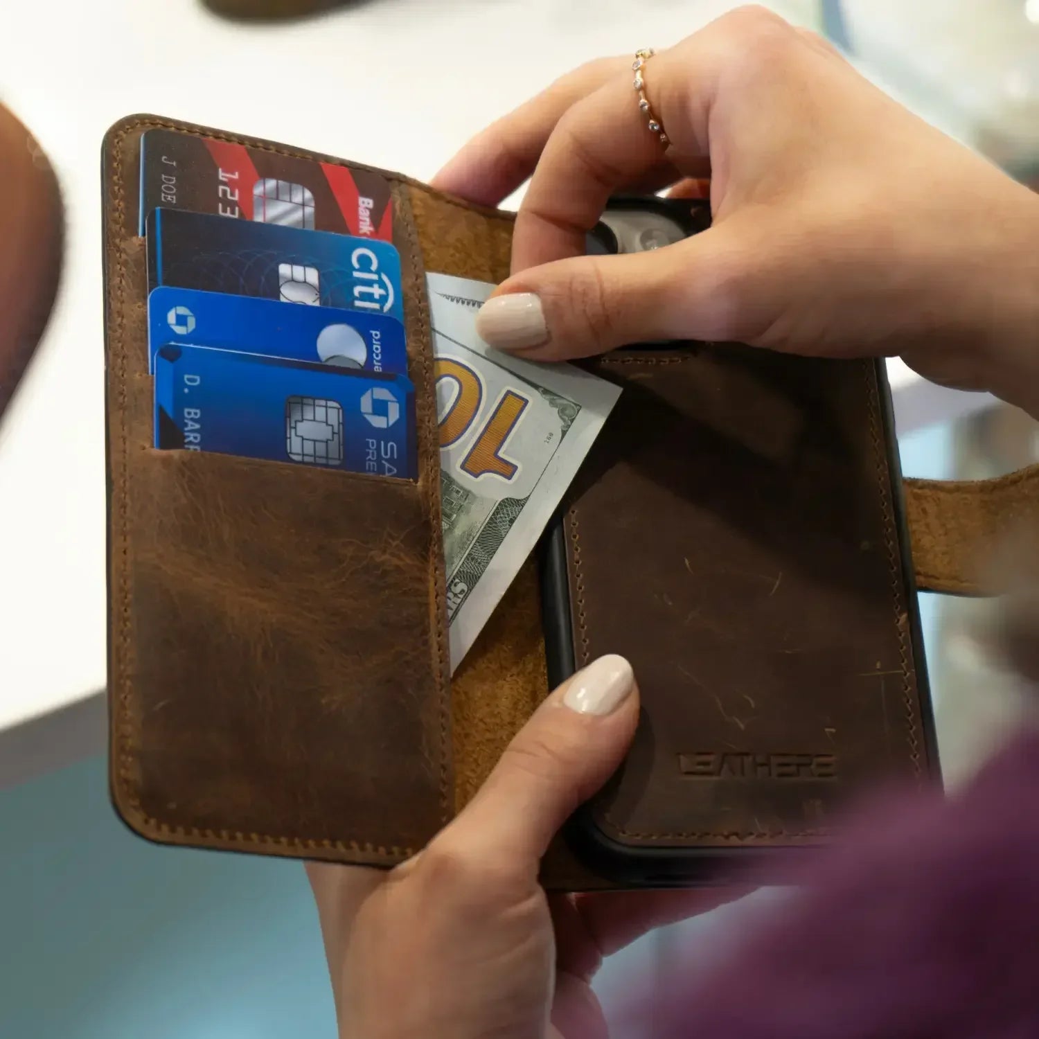 Yellow Leather iPhone 16 Series Wallet Case - LEATHERE