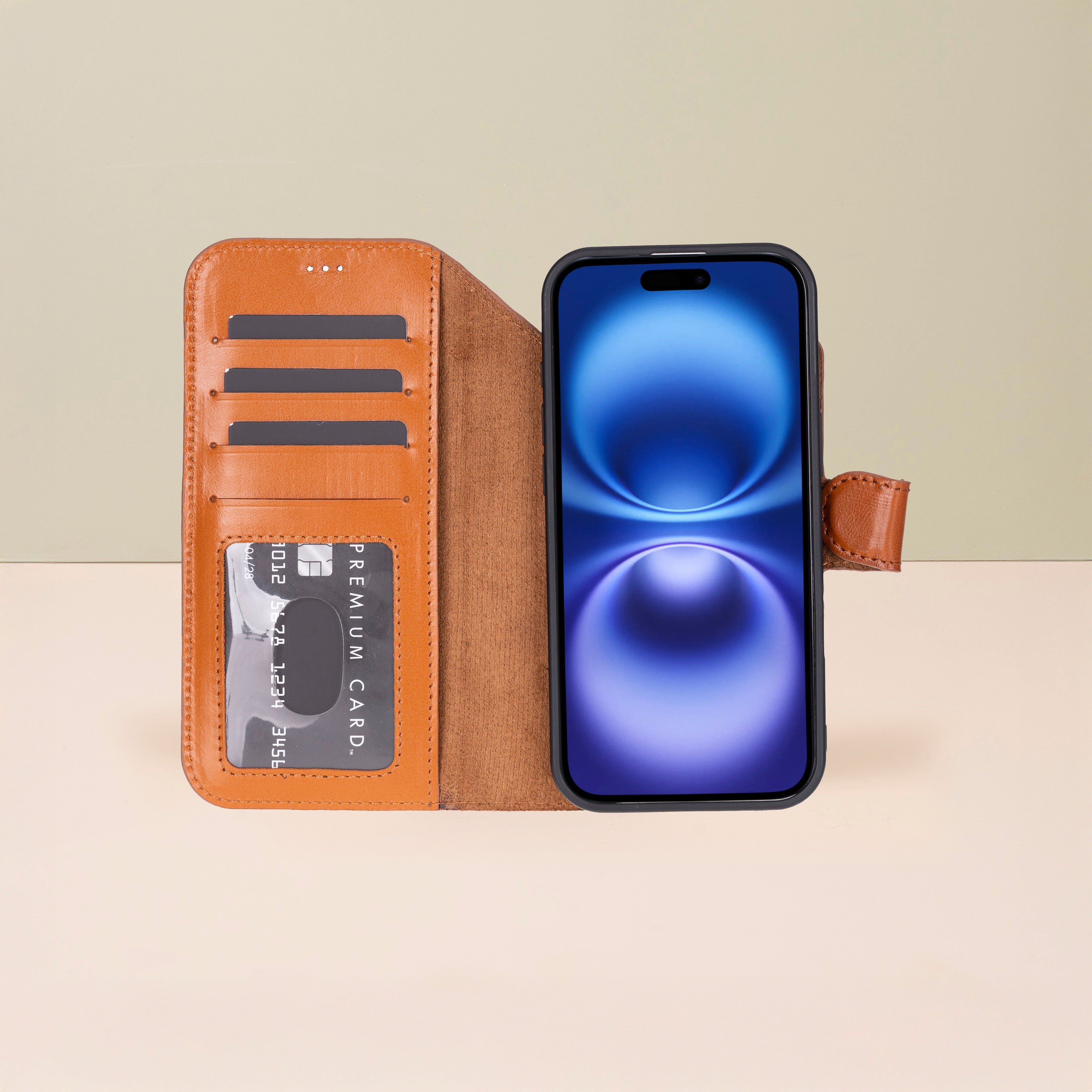 Premium Leather iPhone Air Wallet Case – Rustic Brown - Austin