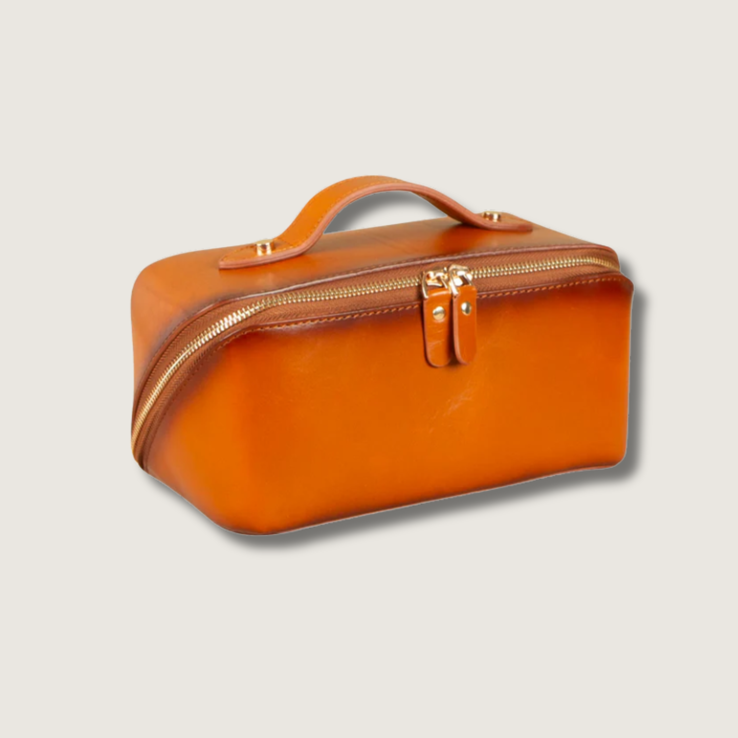 Luxury Leather Travel Vanity Case – Elegant & Spacious- Dark brown - San Jose