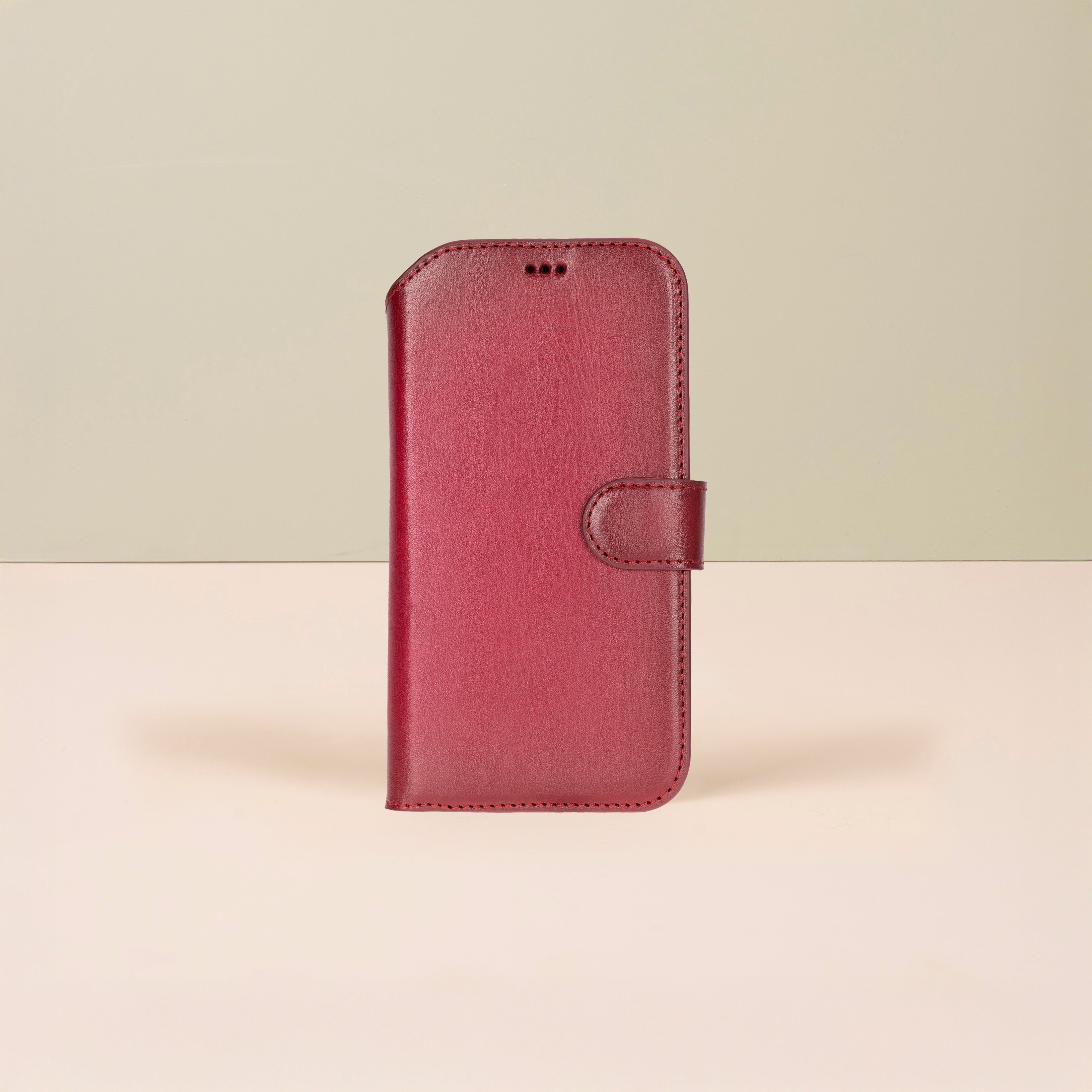 Premium Leather iPhone Air Wallet Case – Red - Austin