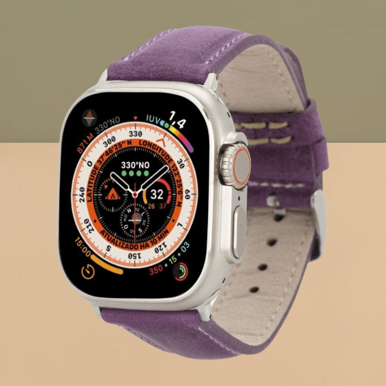 Purple Leather Classic Apple Watch Band for All Series - LEATHERE