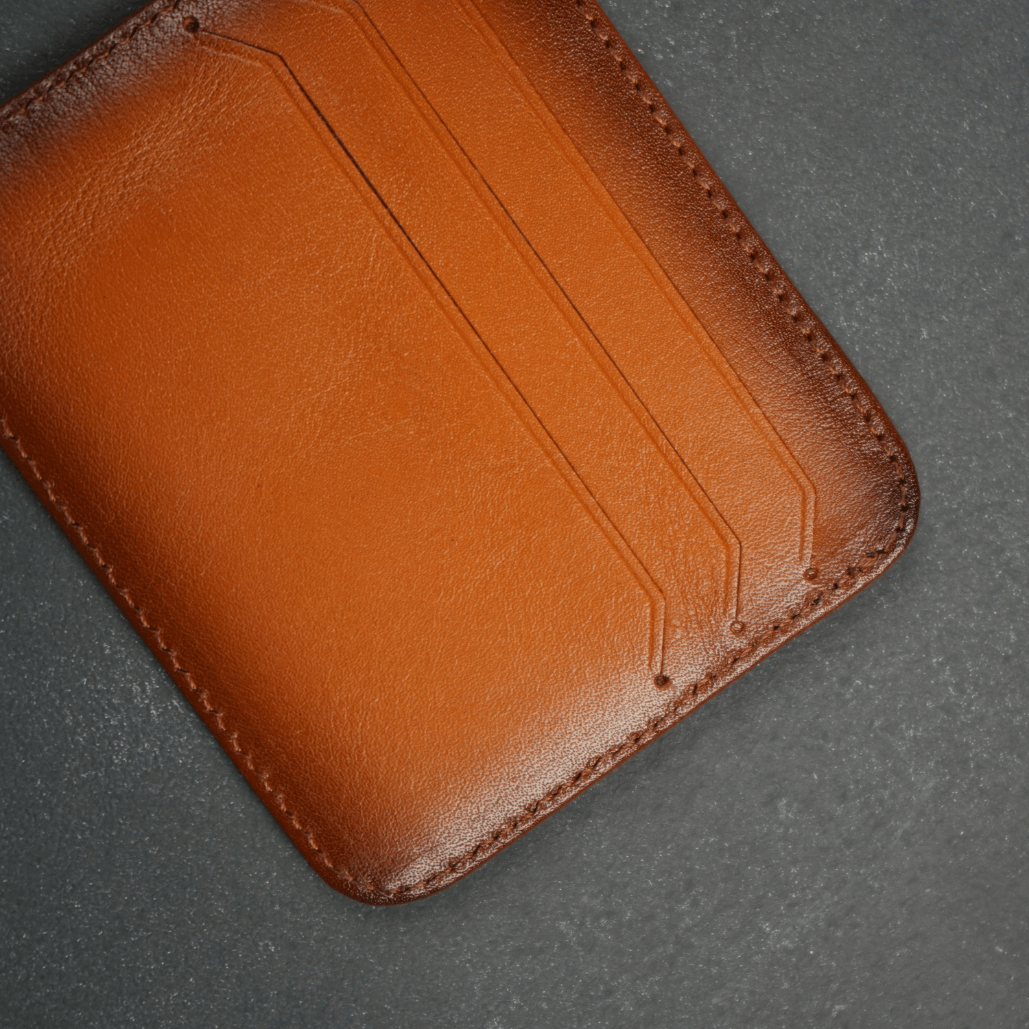 Rustic Brown Leather Thin Card Holder Wallet - LEATHERE