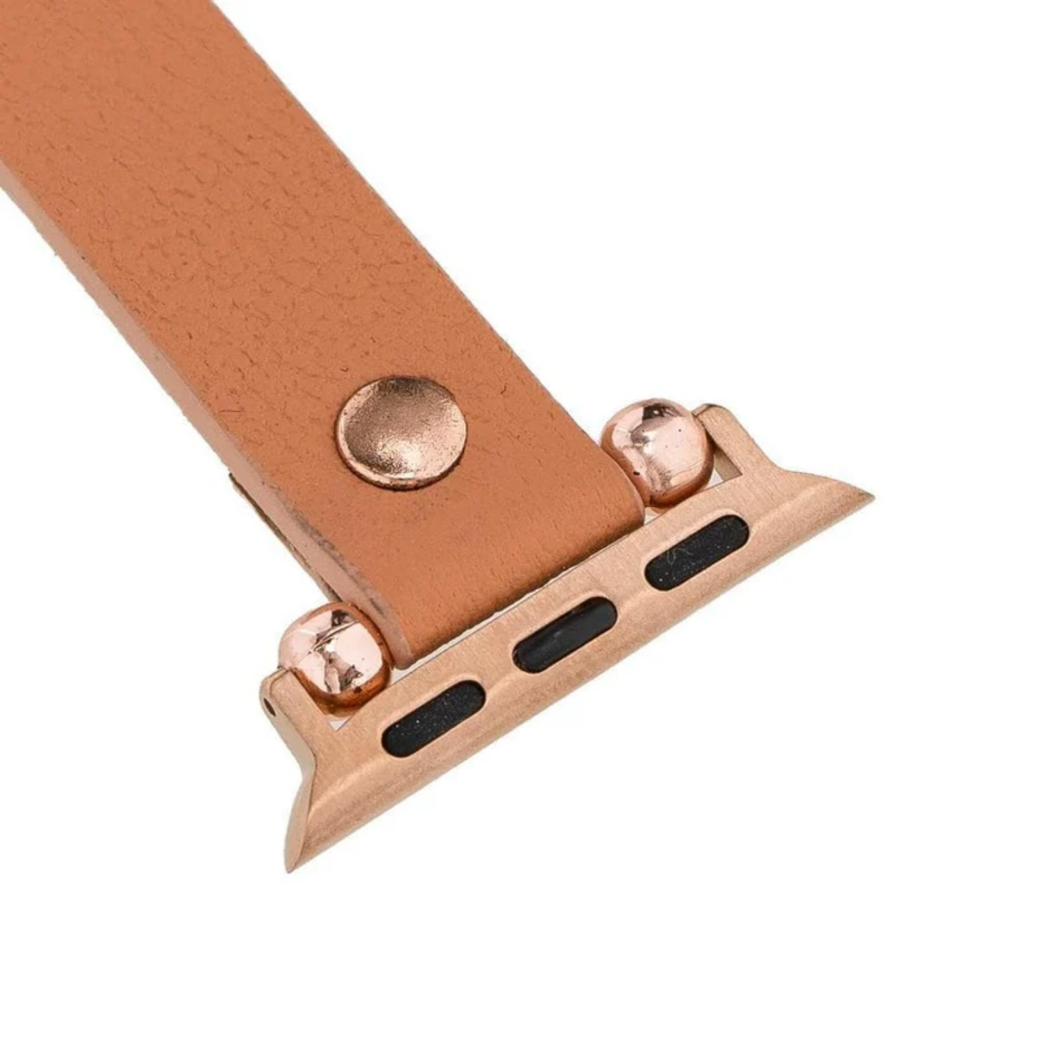 Brick Leather Slim Apple Watch Band with Rivet - LEATHERE