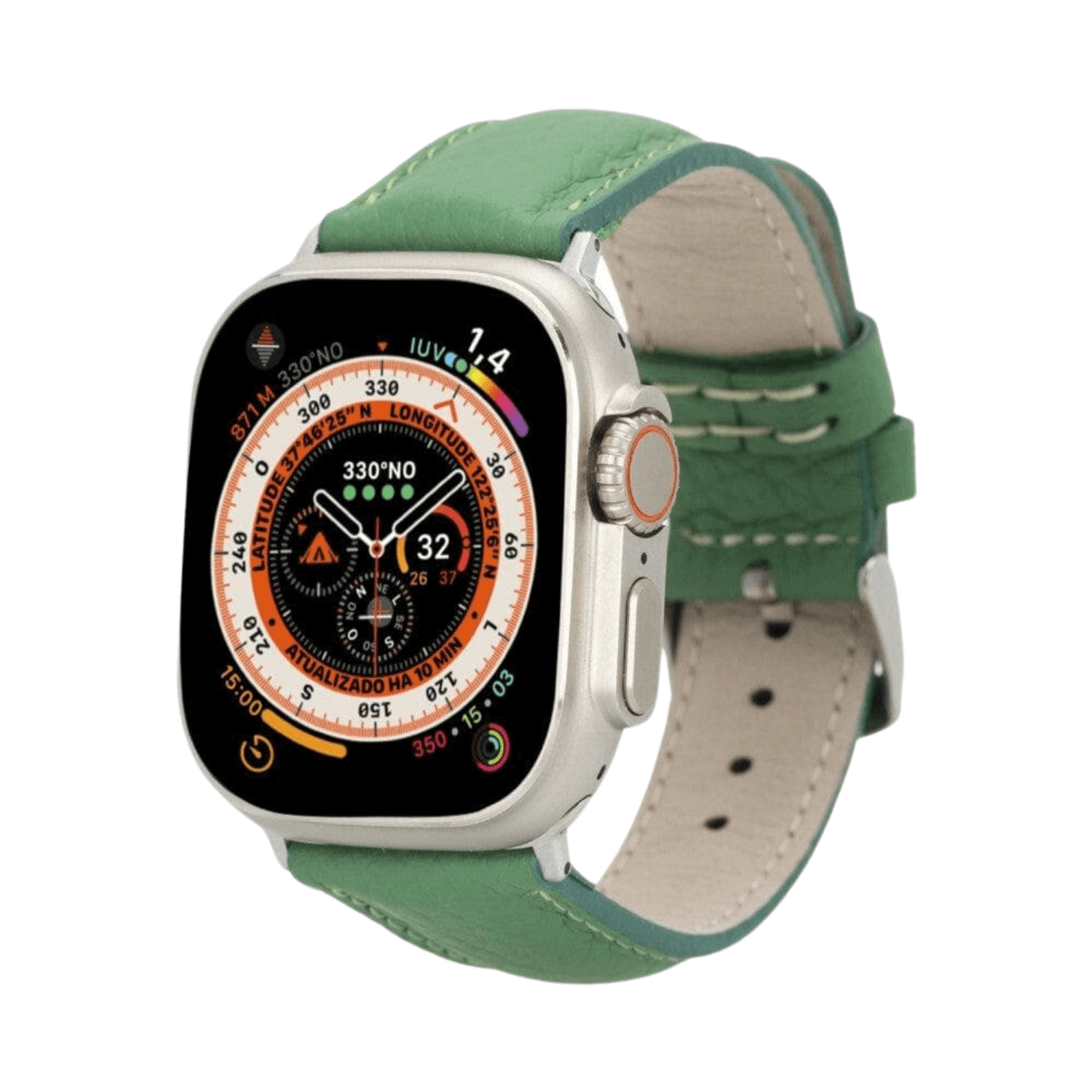 Green Leather Classic Apple Watch Band for All Series - LEATHERE