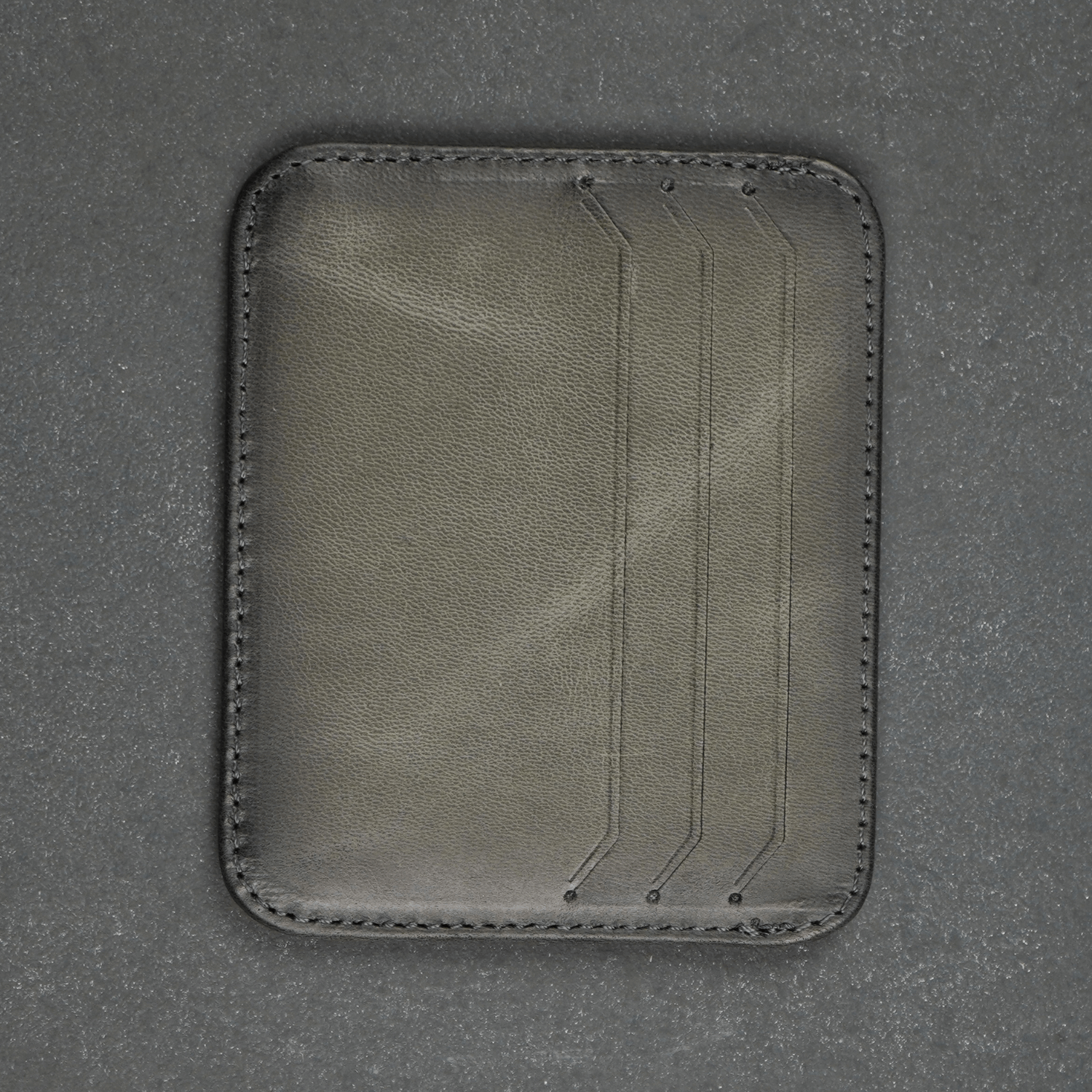 Fine Leather Card Holder - Grey - Bellevue