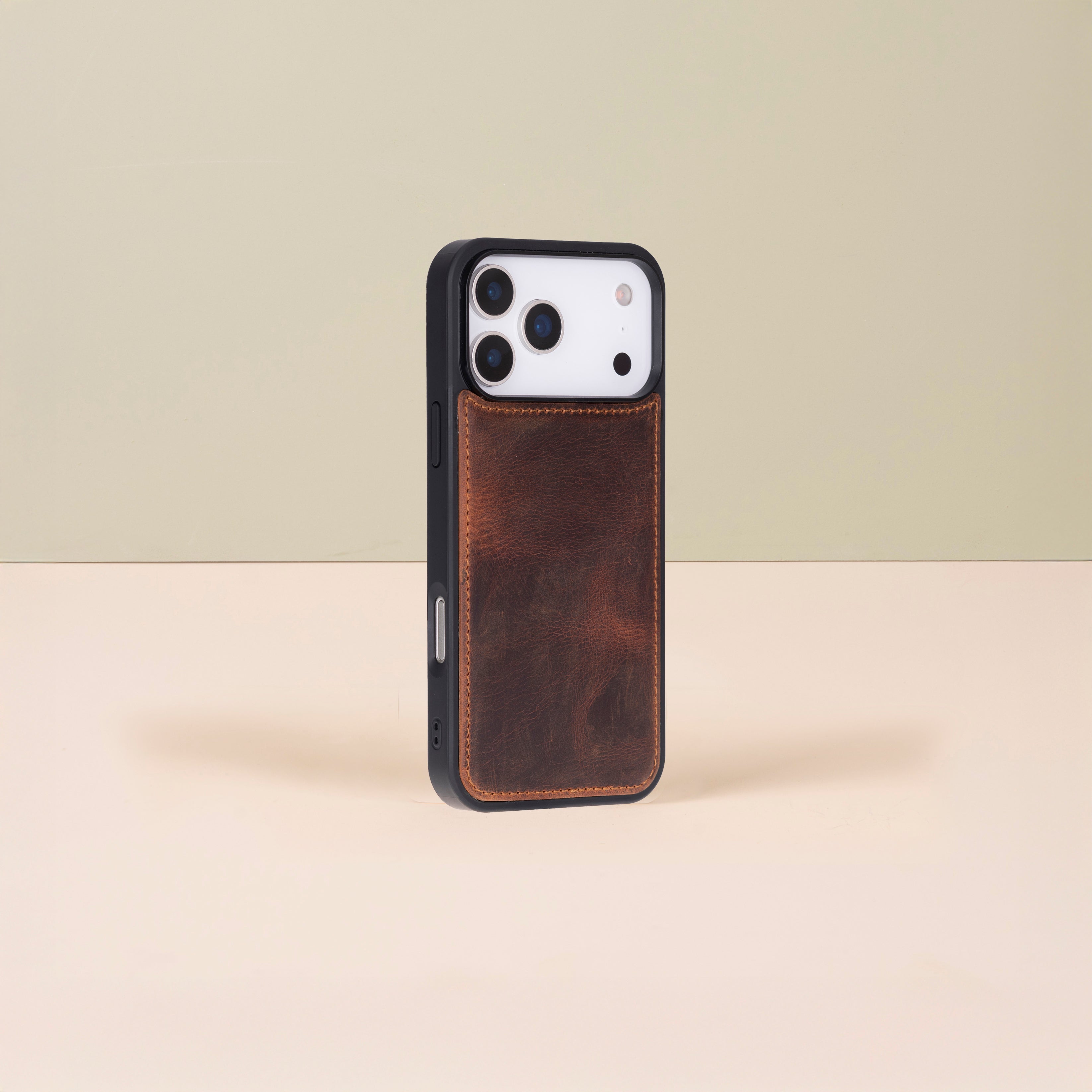 Leather iPhone 17 Pro Wallet Case – Brown - Austin