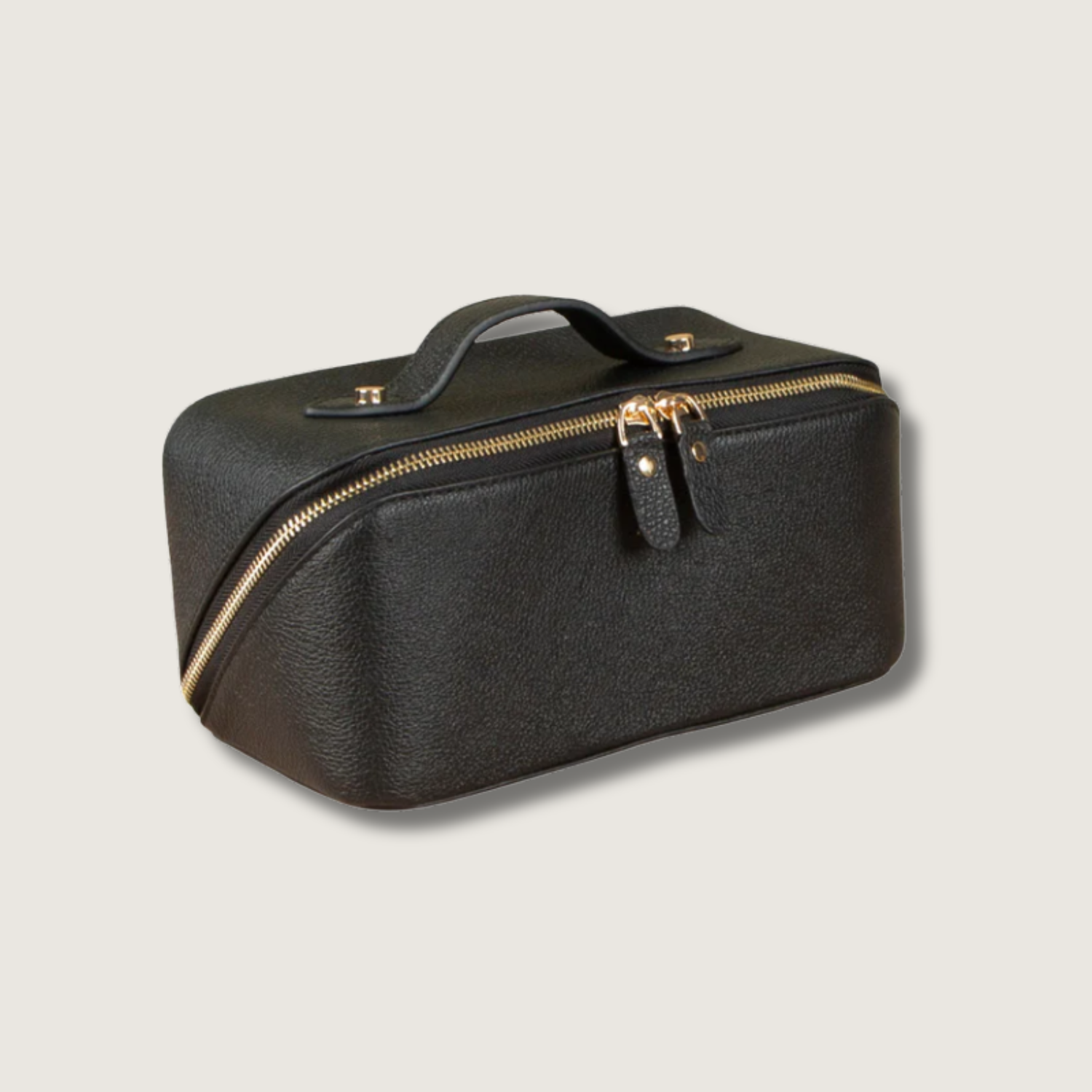 Luxury Leather Travel Vanity Case – Elegant & Spacious- Black- San Jose
