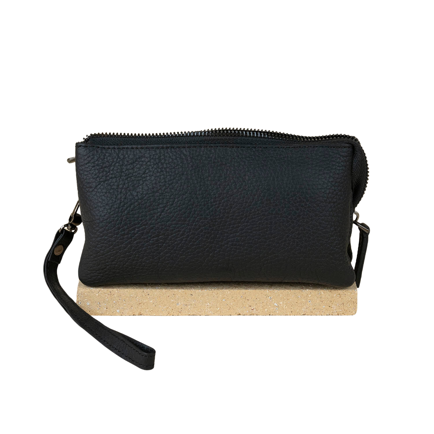 Women's Multi-Compartment Leather Wallet - Black - Lowell