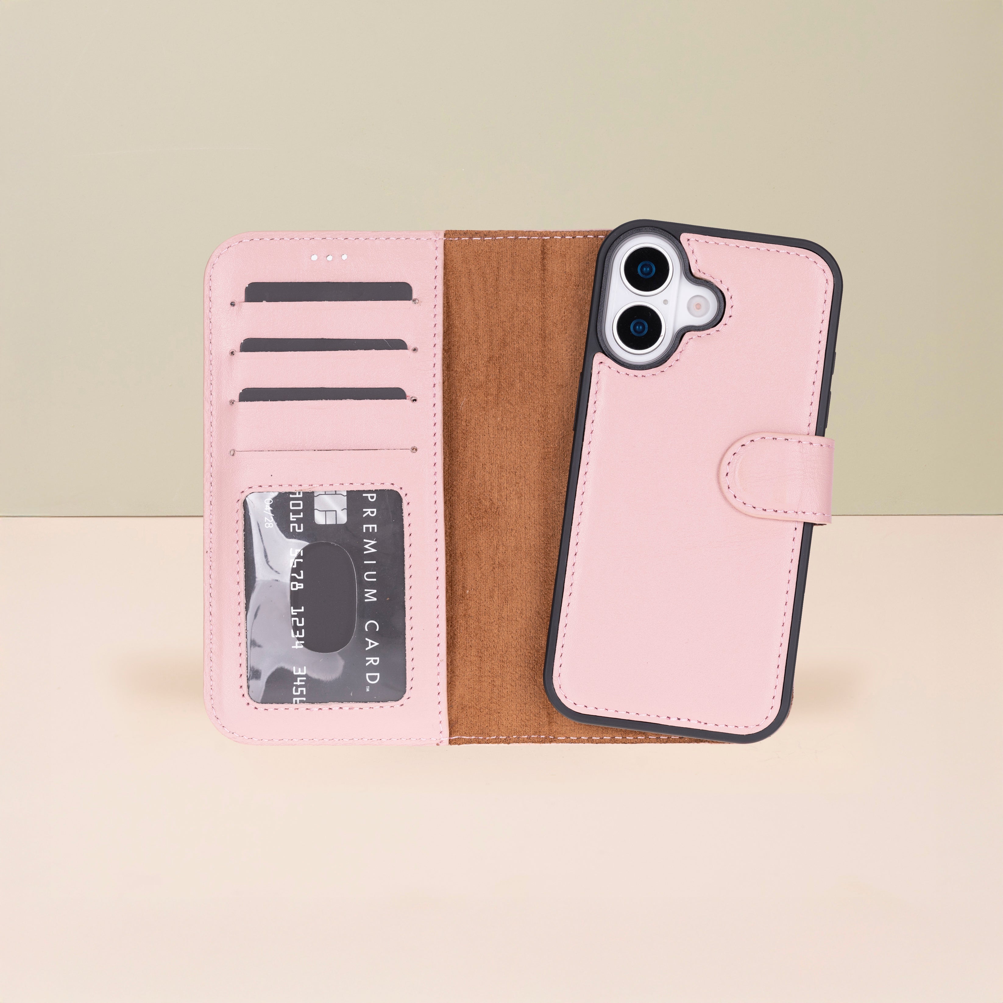 Leathere iPhone 17 Wallet Case – Pink - New York