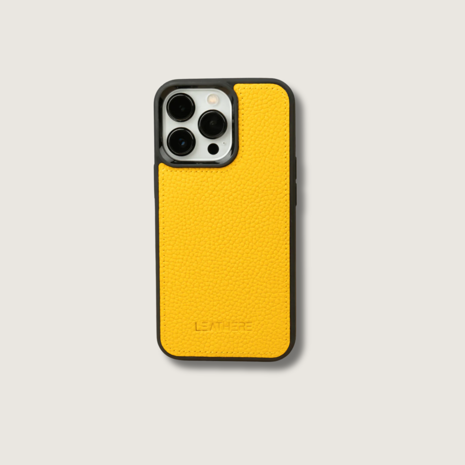 iPhone 15 Series Yellow Leather Case - Austin