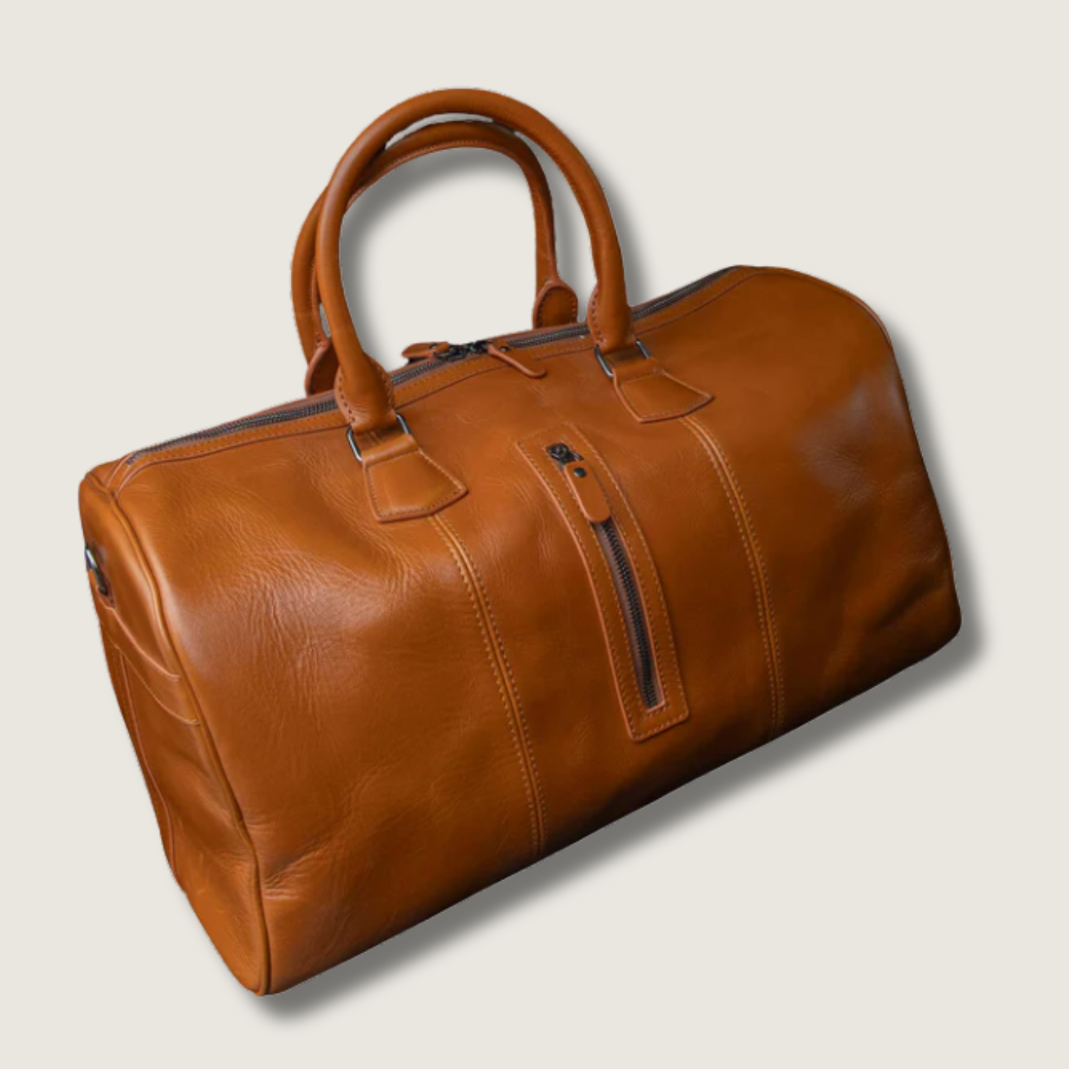 Vintage Leather Weekender Bag - Rich Brown - Edison