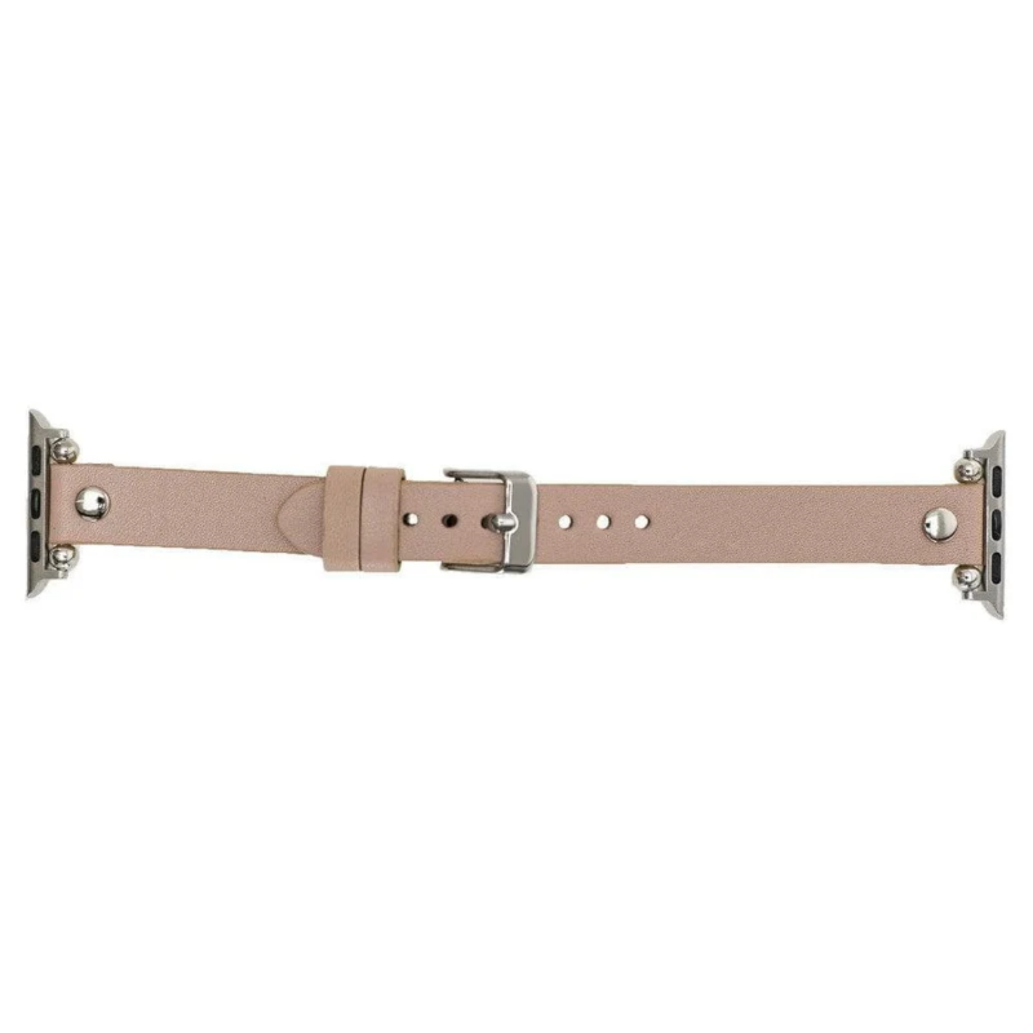 Nude Leather Slim Apple Watch Band with Rivet - LEATHERE