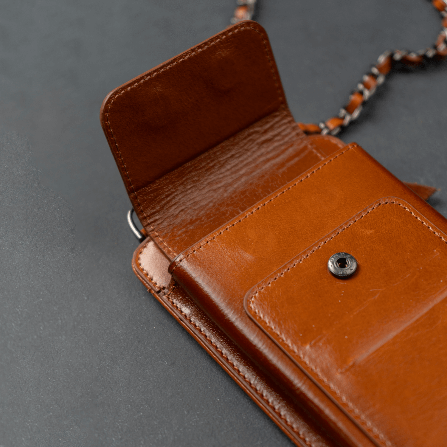 Brown Leather Crossbody Phone Bag & Wallet - LEATHERE