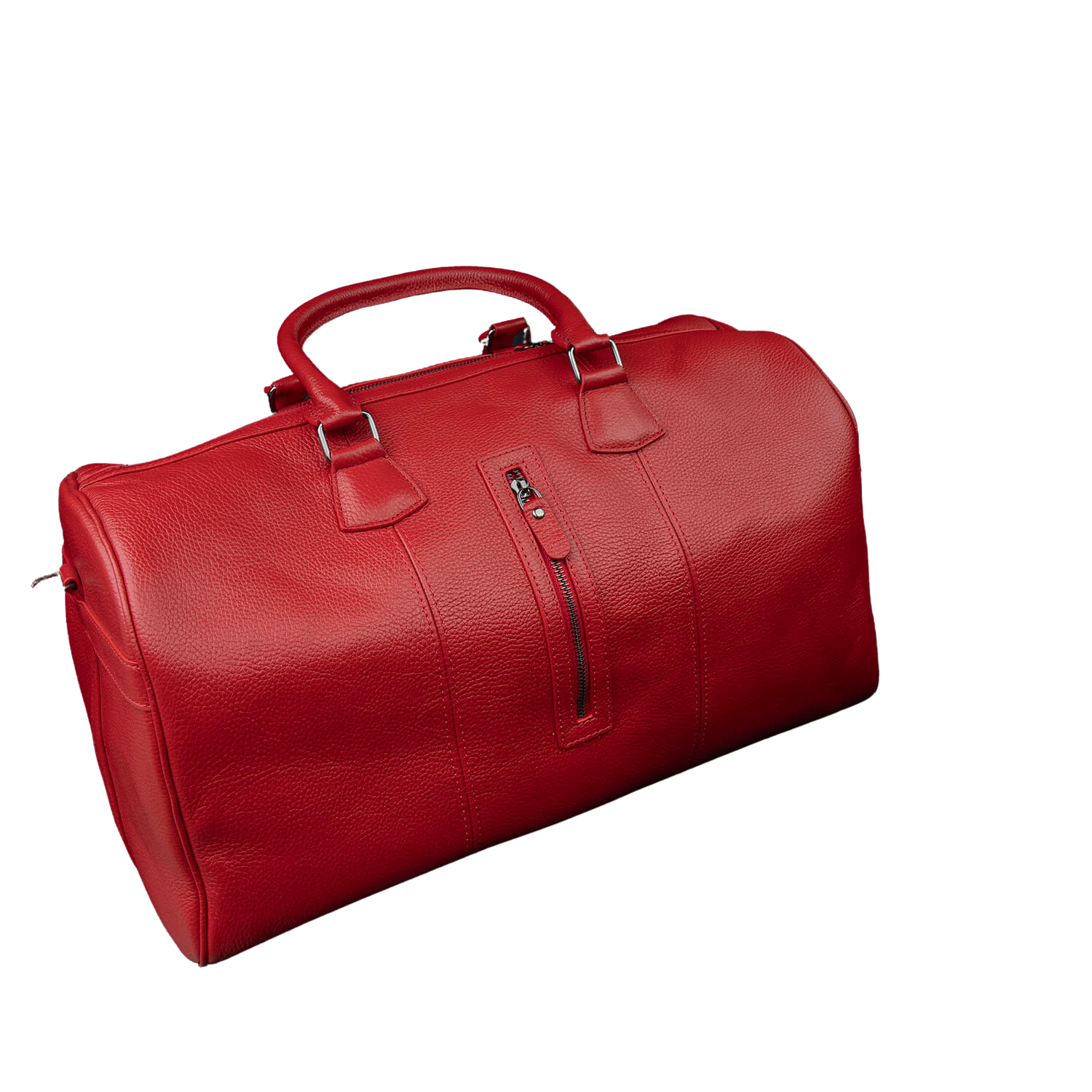 Vintage Leather Weekender Bag - Red - Edison